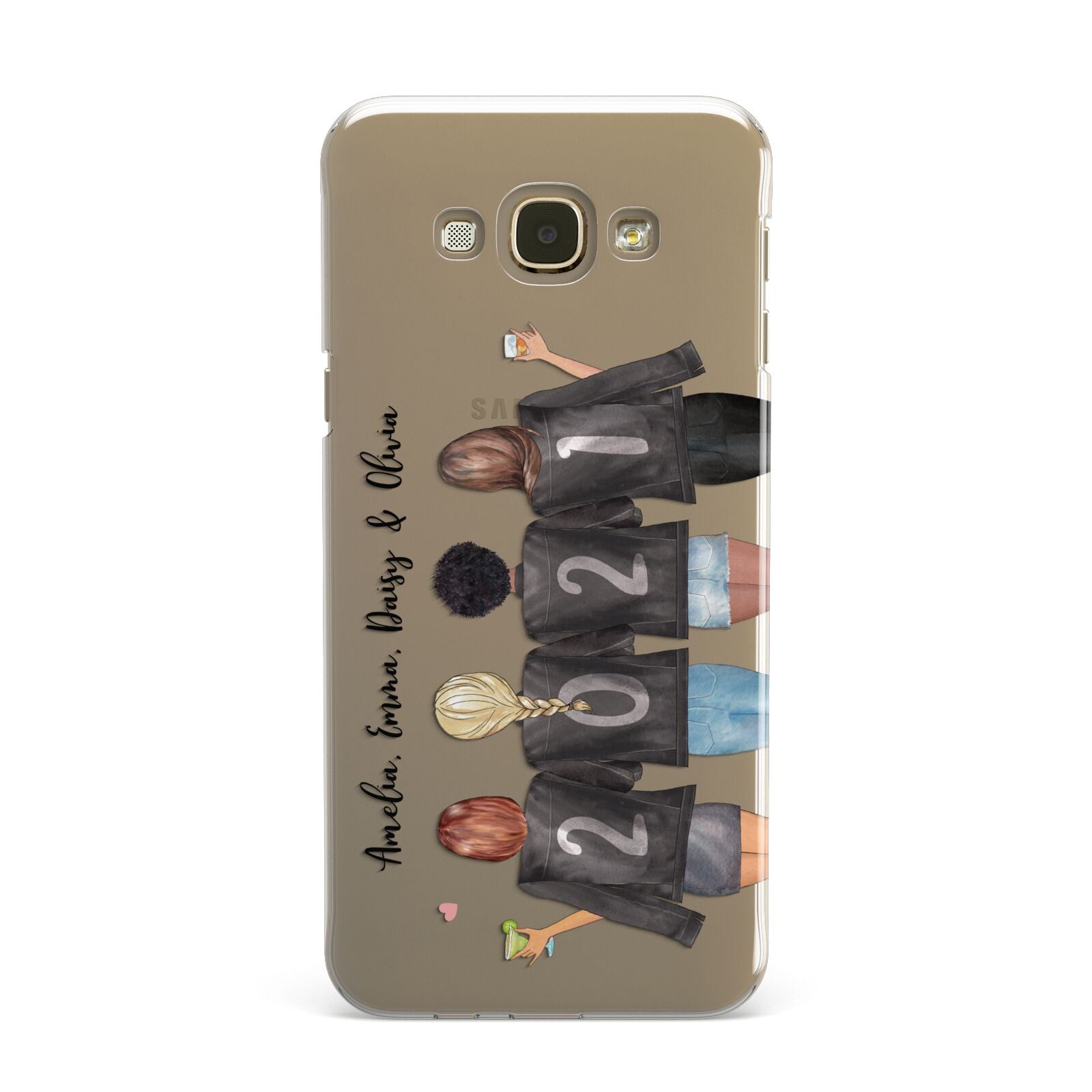 4 Best Friends with Names Samsung Galaxy A8 Case