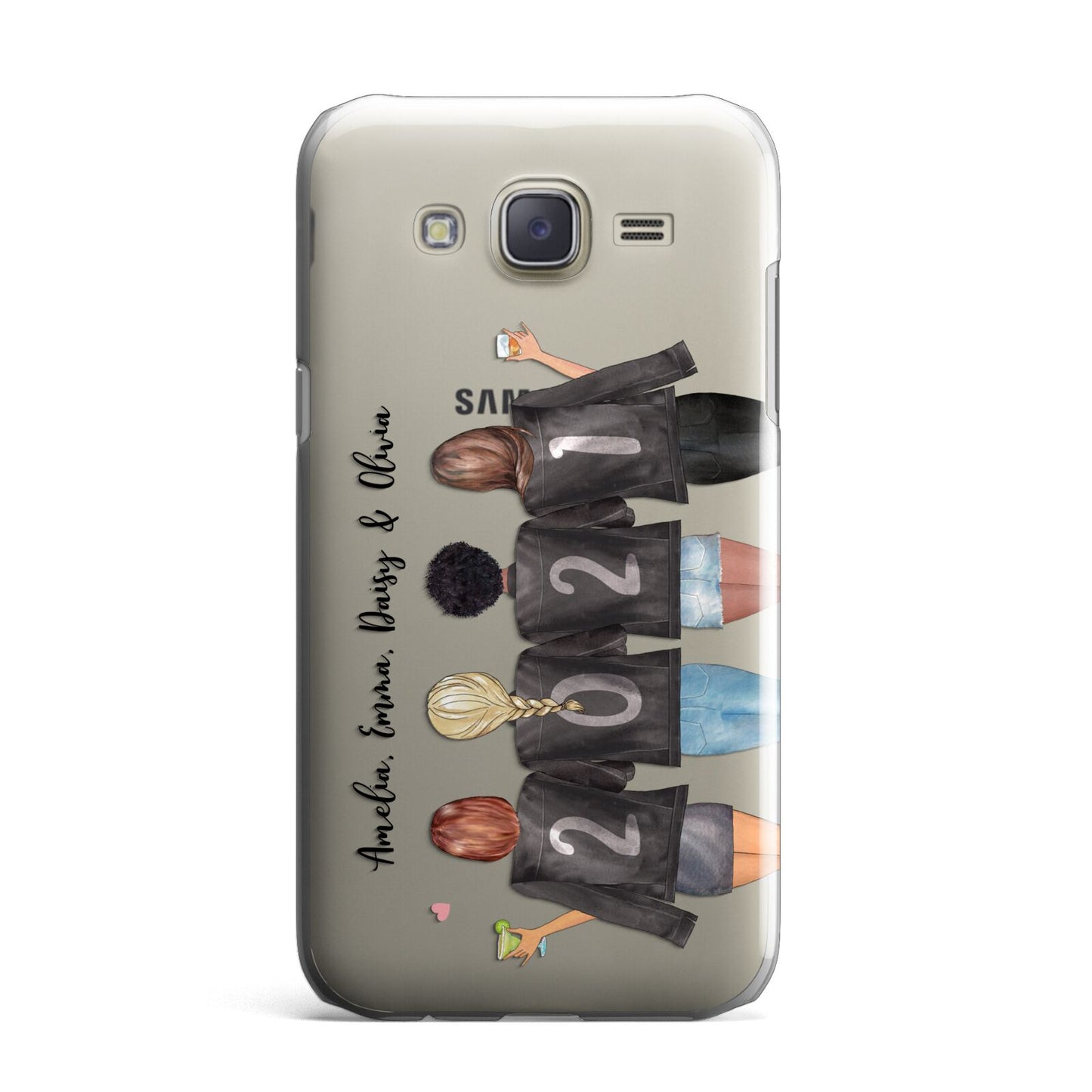 4 Best Friends with Names Samsung Galaxy J7 Case