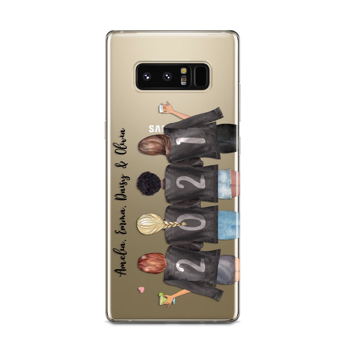 4 Best Friends with Names Samsung Galaxy Note 8 Case