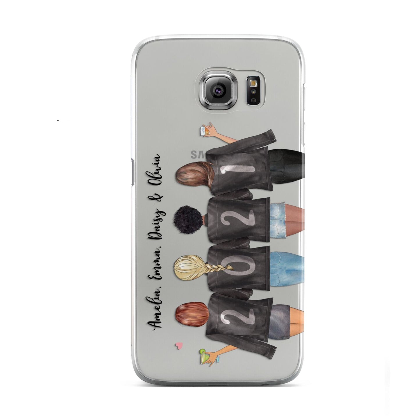 4 Best Friends with Names Samsung Galaxy S6 Case