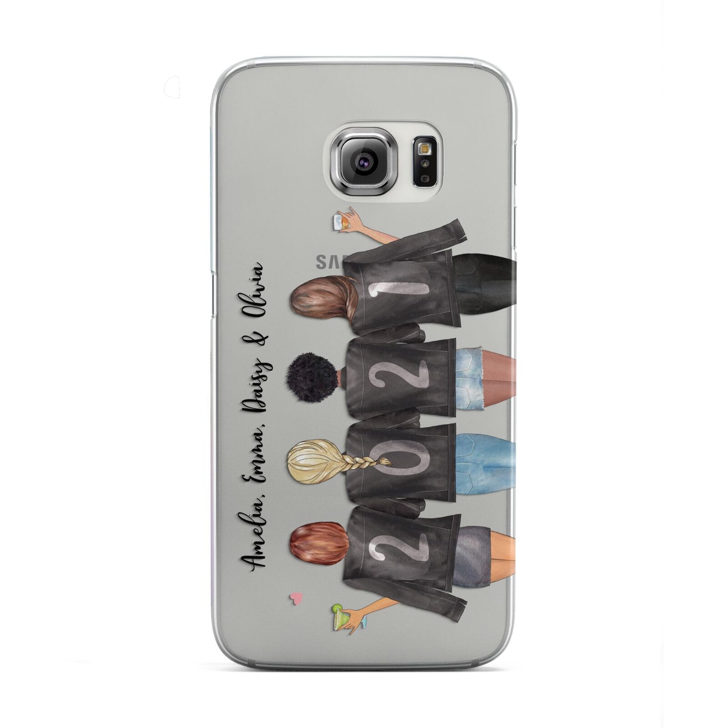 4 Best Friends with Names Samsung Galaxy S6 Edge Case