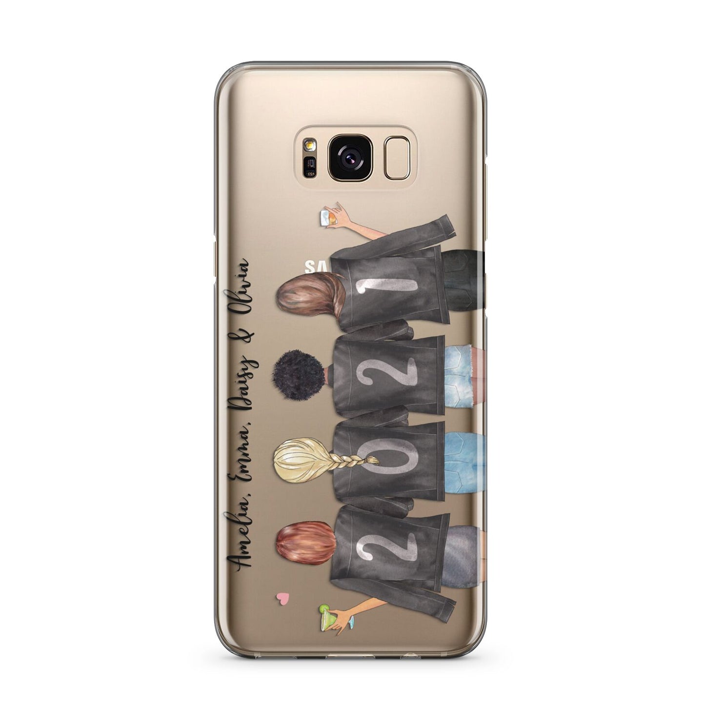 4 Best Friends with Names Samsung Galaxy S8 Plus Case