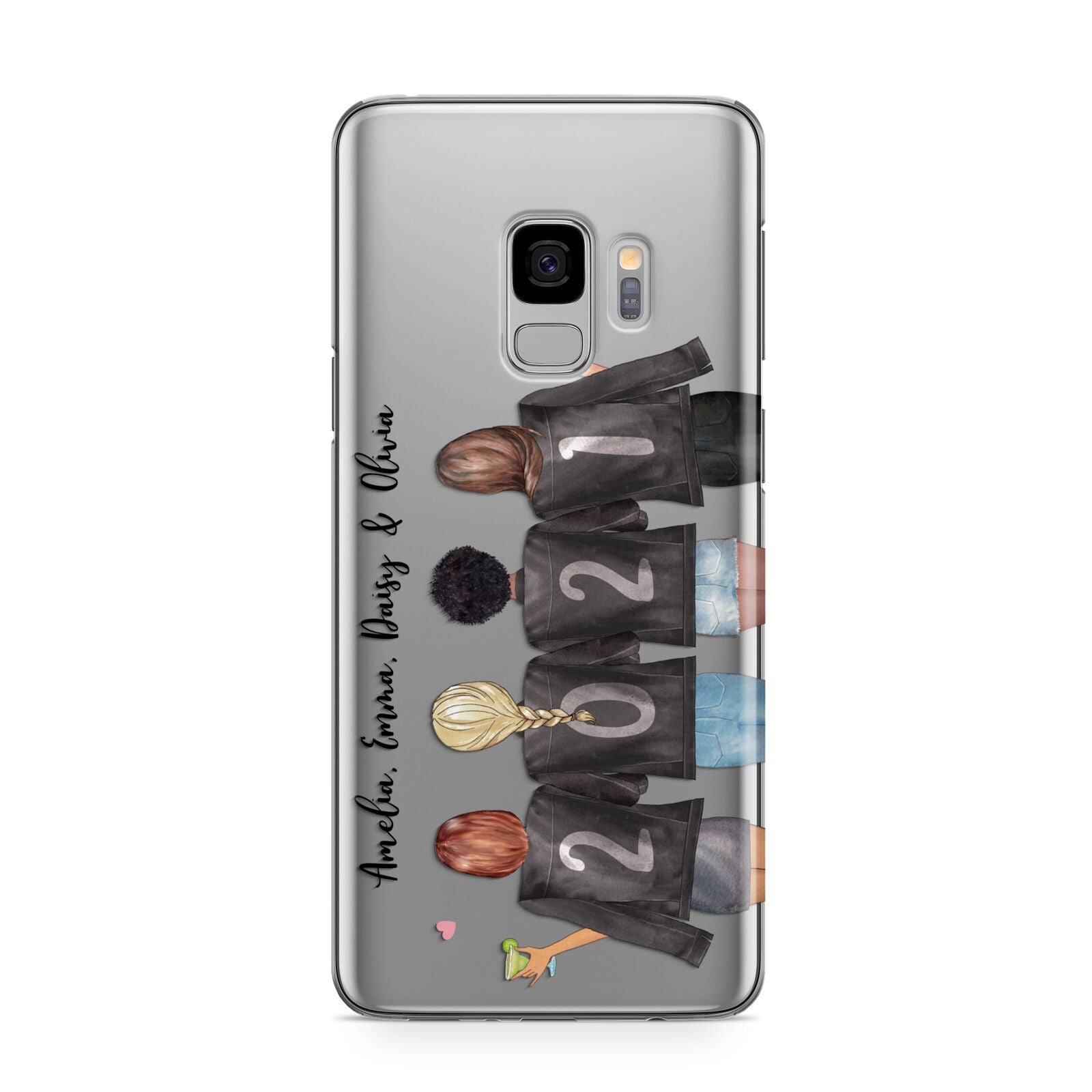 4 Best Friends with Names Samsung Galaxy S9 Case