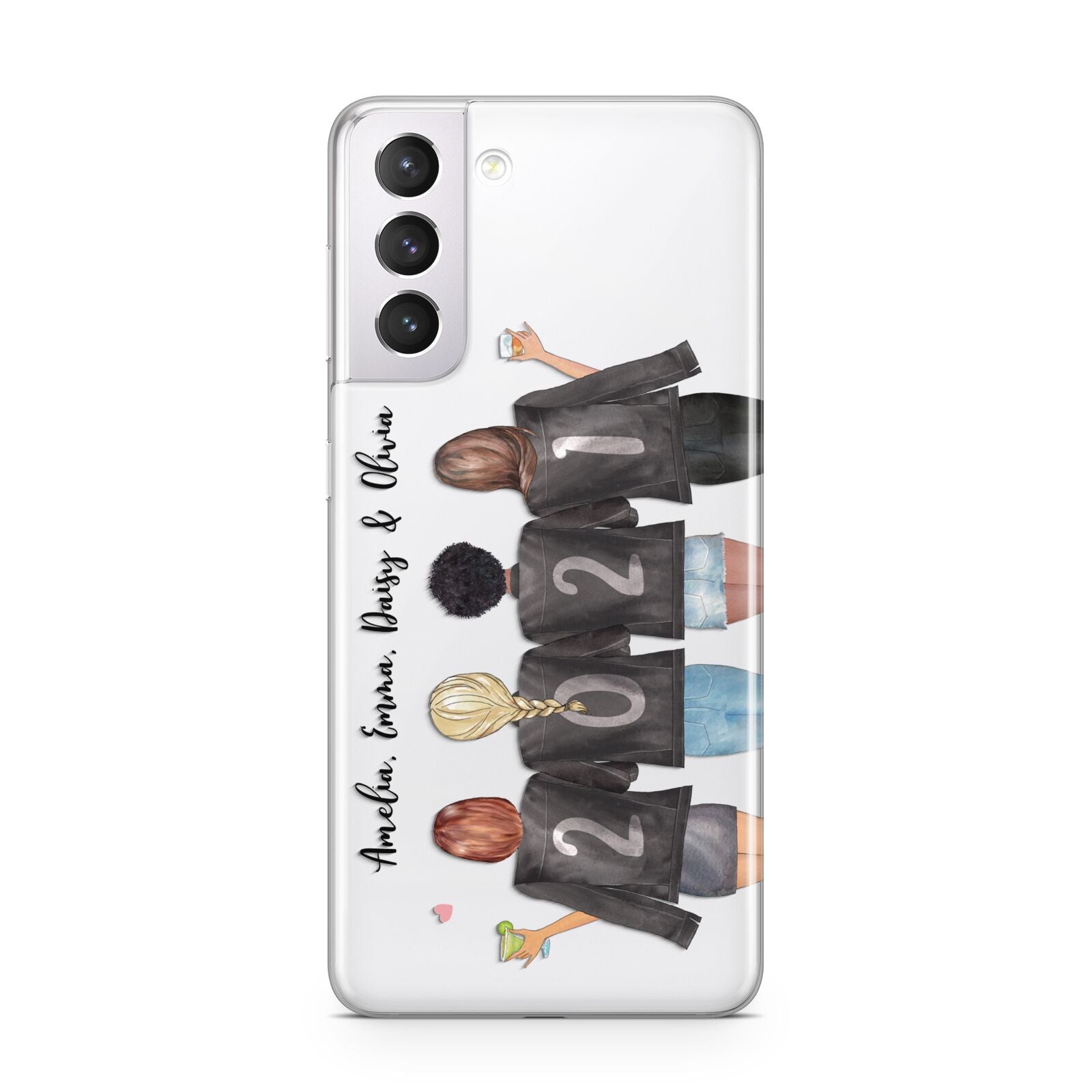 4 Best Friends with Names Samsung S21 Case