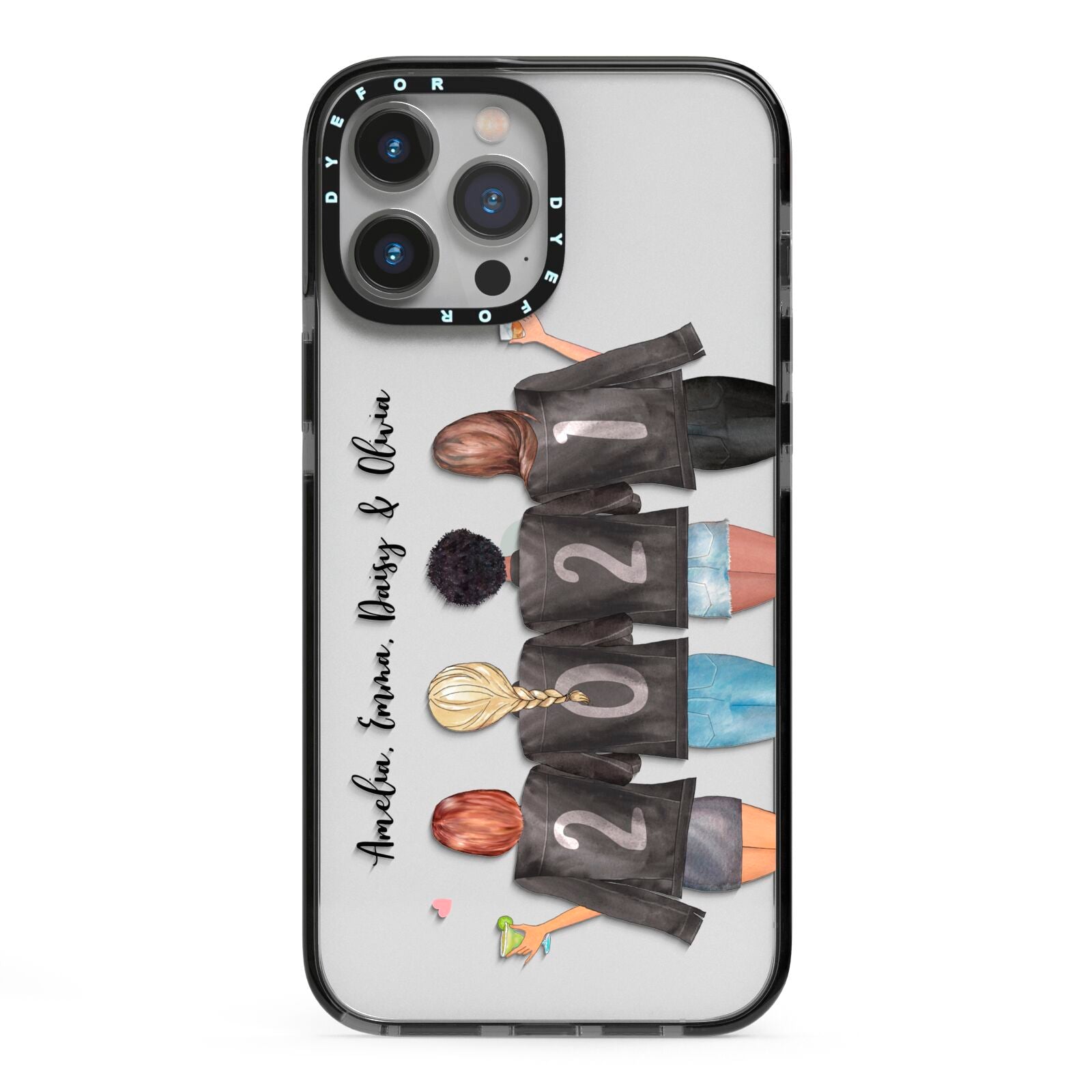 4 Best Friends with Names iPhone Case Dyefor