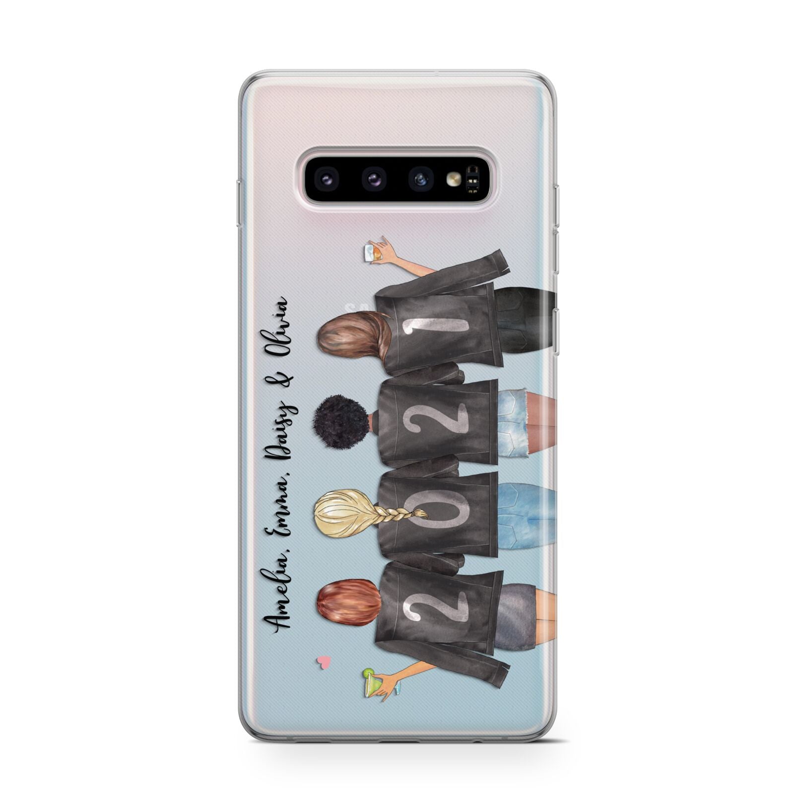 4 Best Friends with Names Samsung Galaxy S10 Case