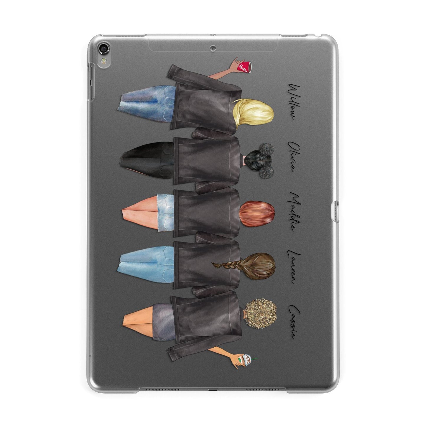 5 Best Friends with Names Apple iPad Grey Case