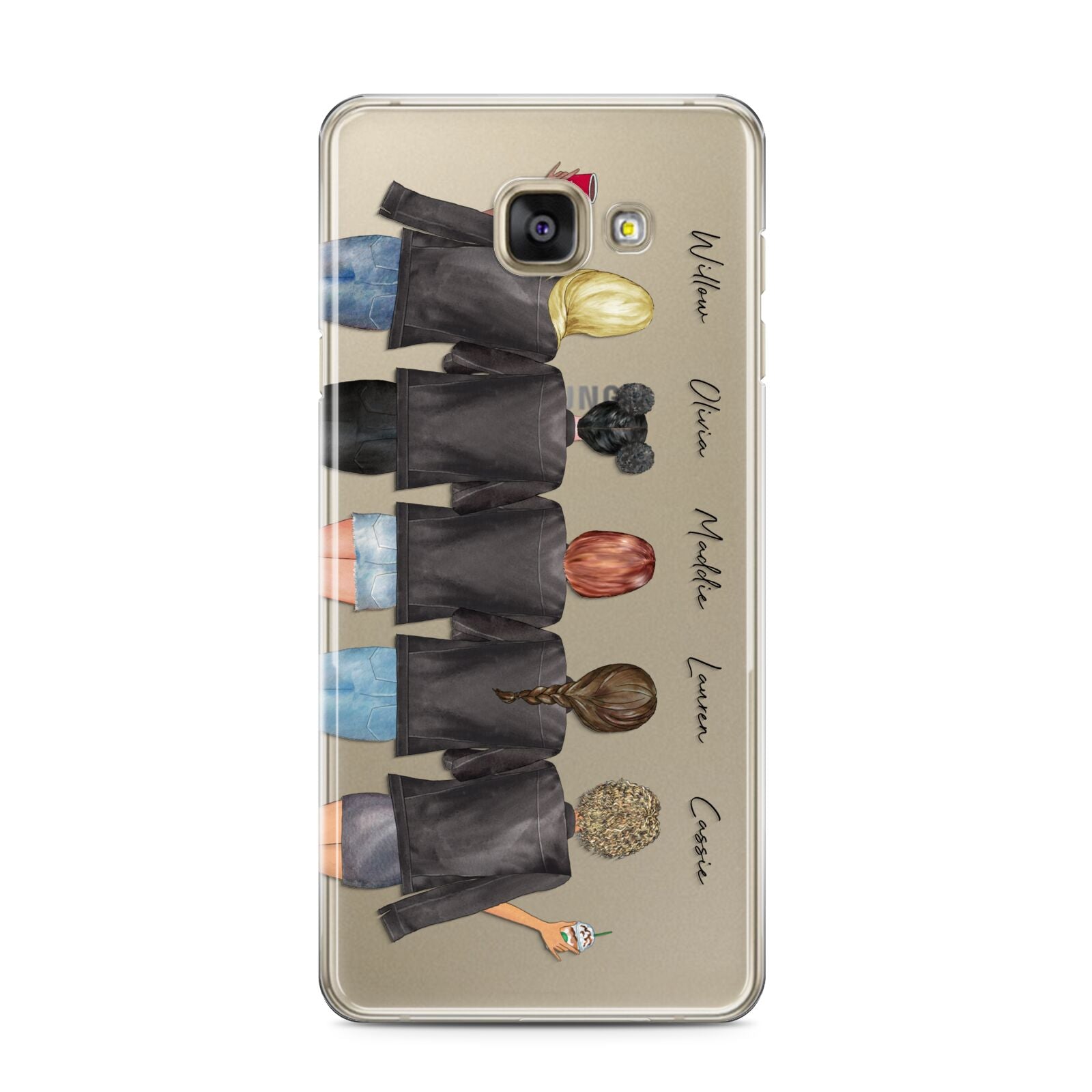 5 Best Friends with Names Samsung Galaxy A3 2016 Case on gold phone