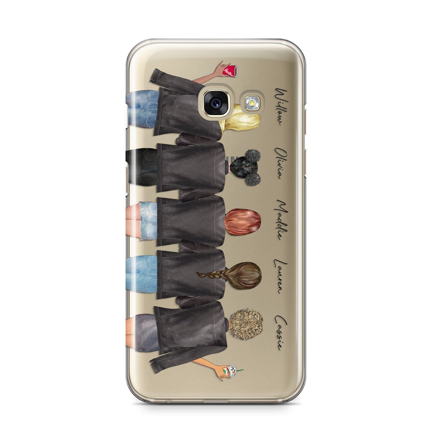 5 Best Friends with Names Samsung Galaxy A3 2017 Case on gold phone