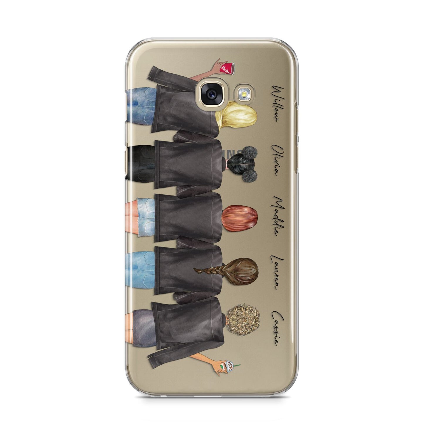 5 Best Friends with Names Samsung Galaxy A5 2017 Case on gold phone