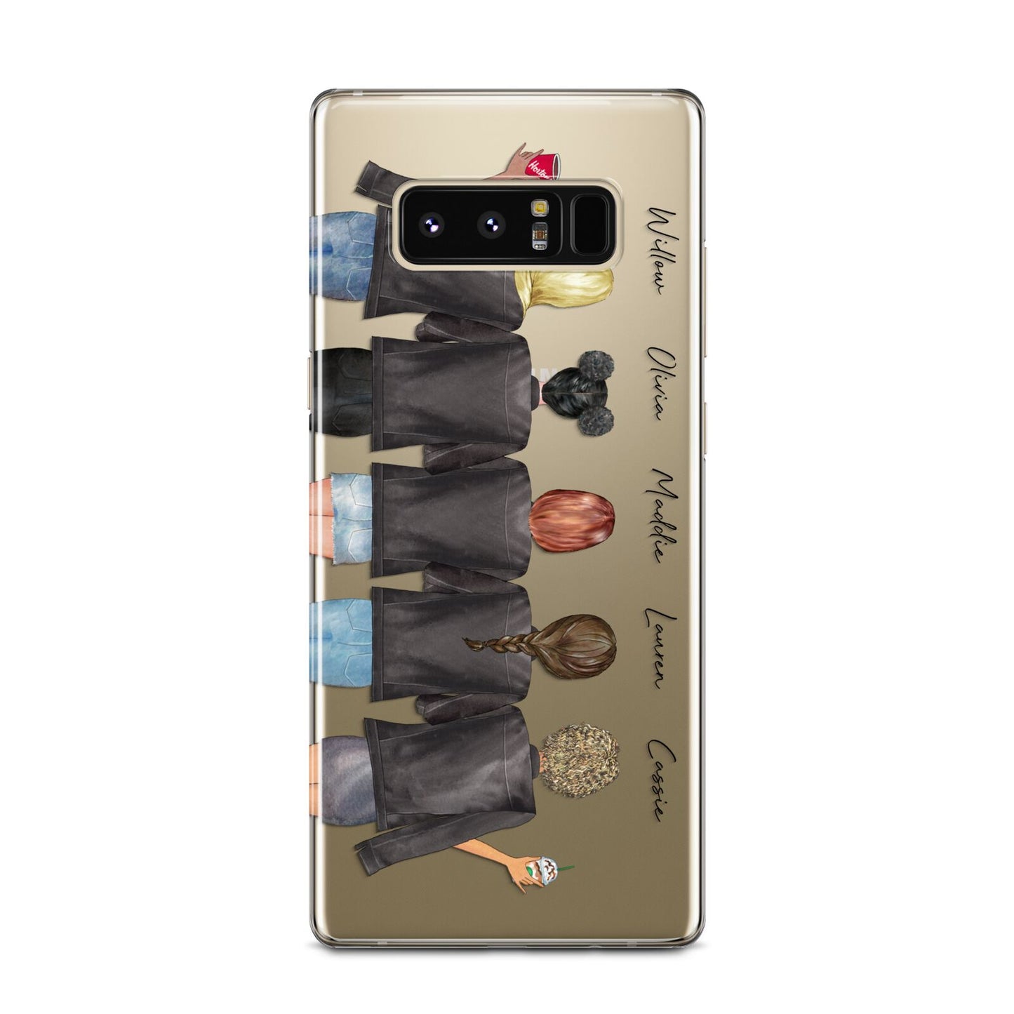 5 Best Friends with Names Samsung Galaxy Note 8 Case