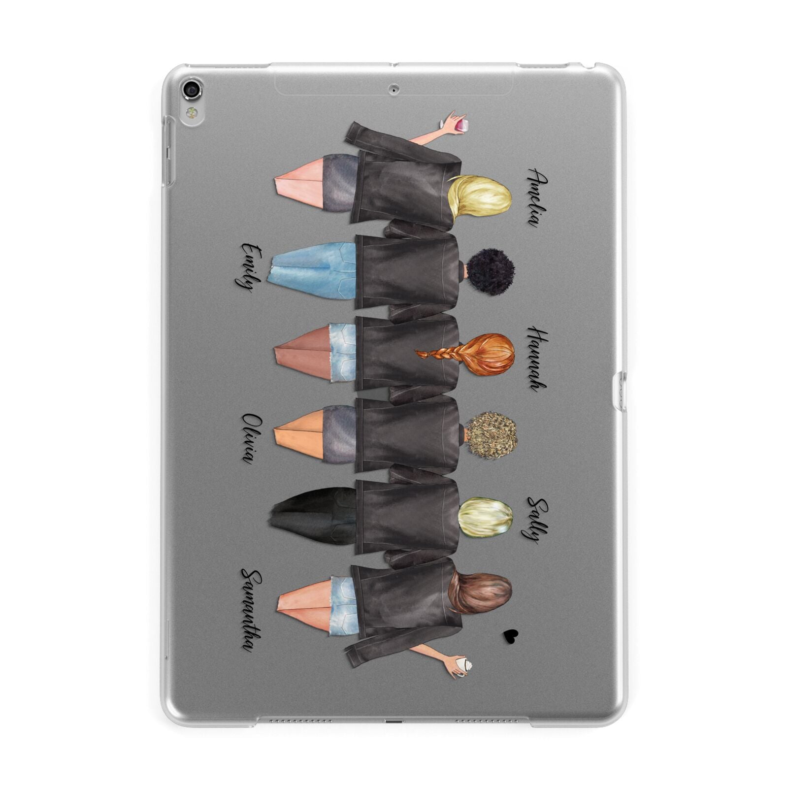 6 Best Friends with Names Apple iPad Silver Case