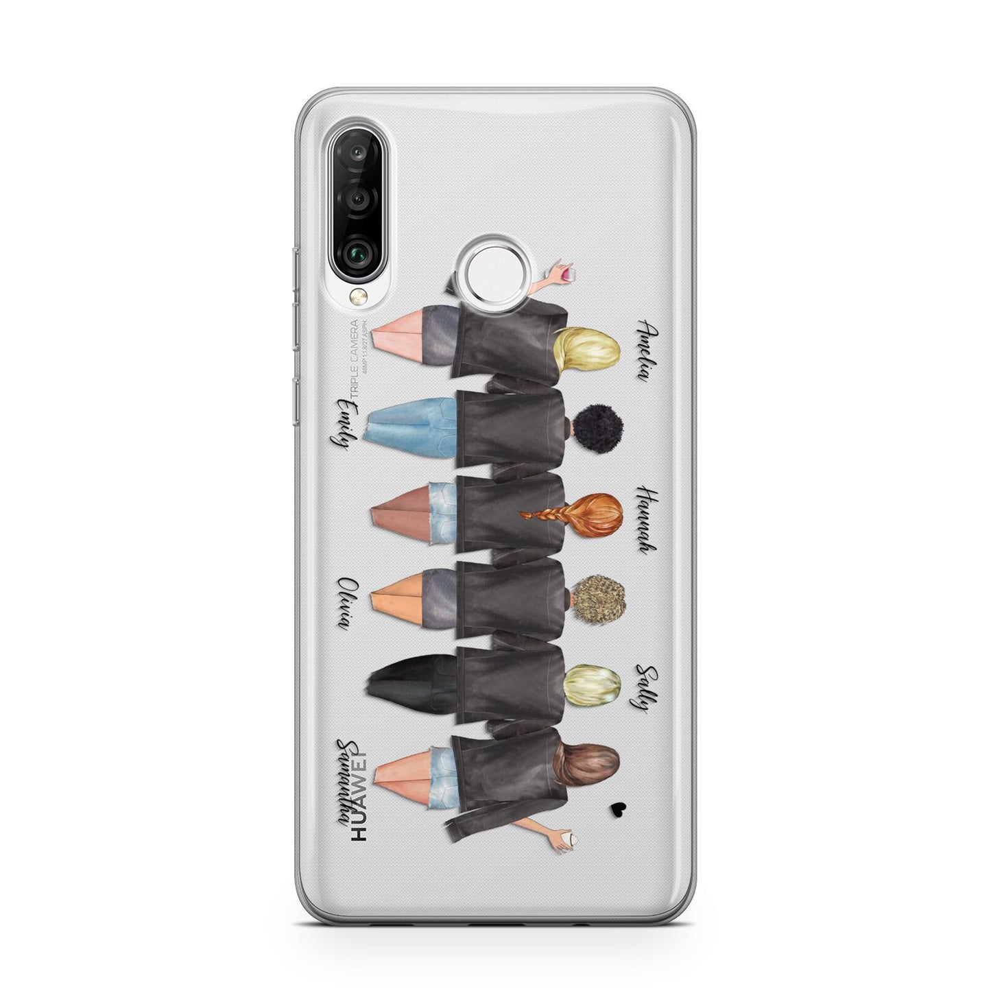 6 Best Friends with Names Huawei P30 Lite Phone Case