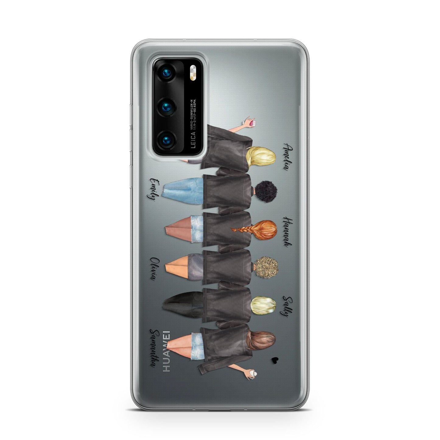 6 Best Friends with Names Huawei P40 Phone Case