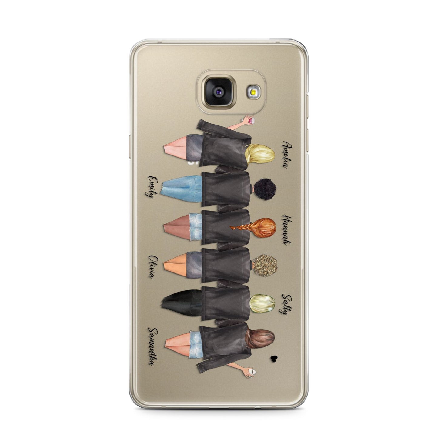6 Best Friends with Names Samsung Galaxy A7 2016 Case on gold phone