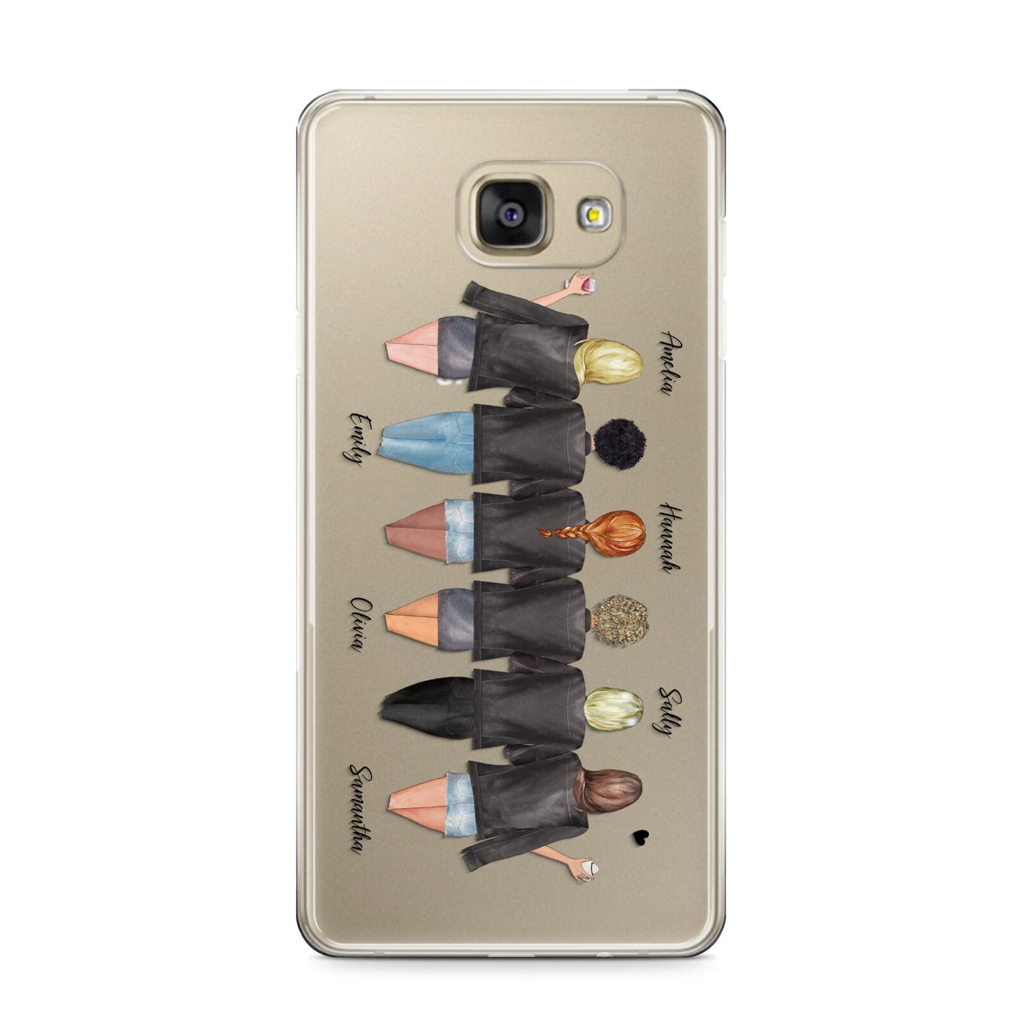 6 Best Friends with Names Samsung Galaxy A9 2016 Case on gold phone