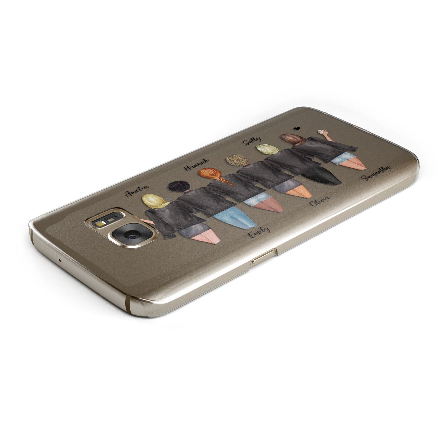 6 Best Friends with Names Samsung Galaxy Case Top Cutout
