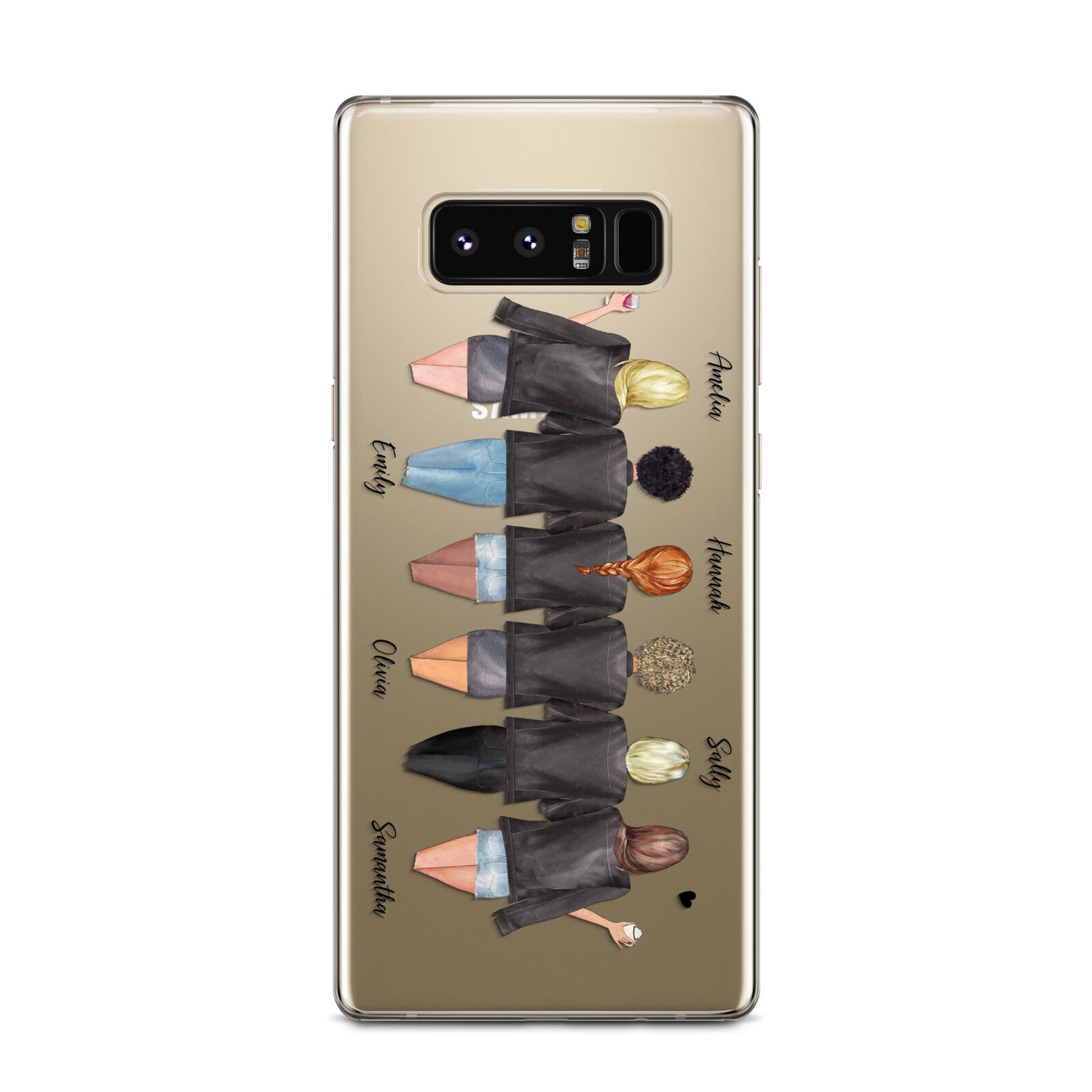 6 Best Friends with Names Samsung Galaxy Note 8 Case