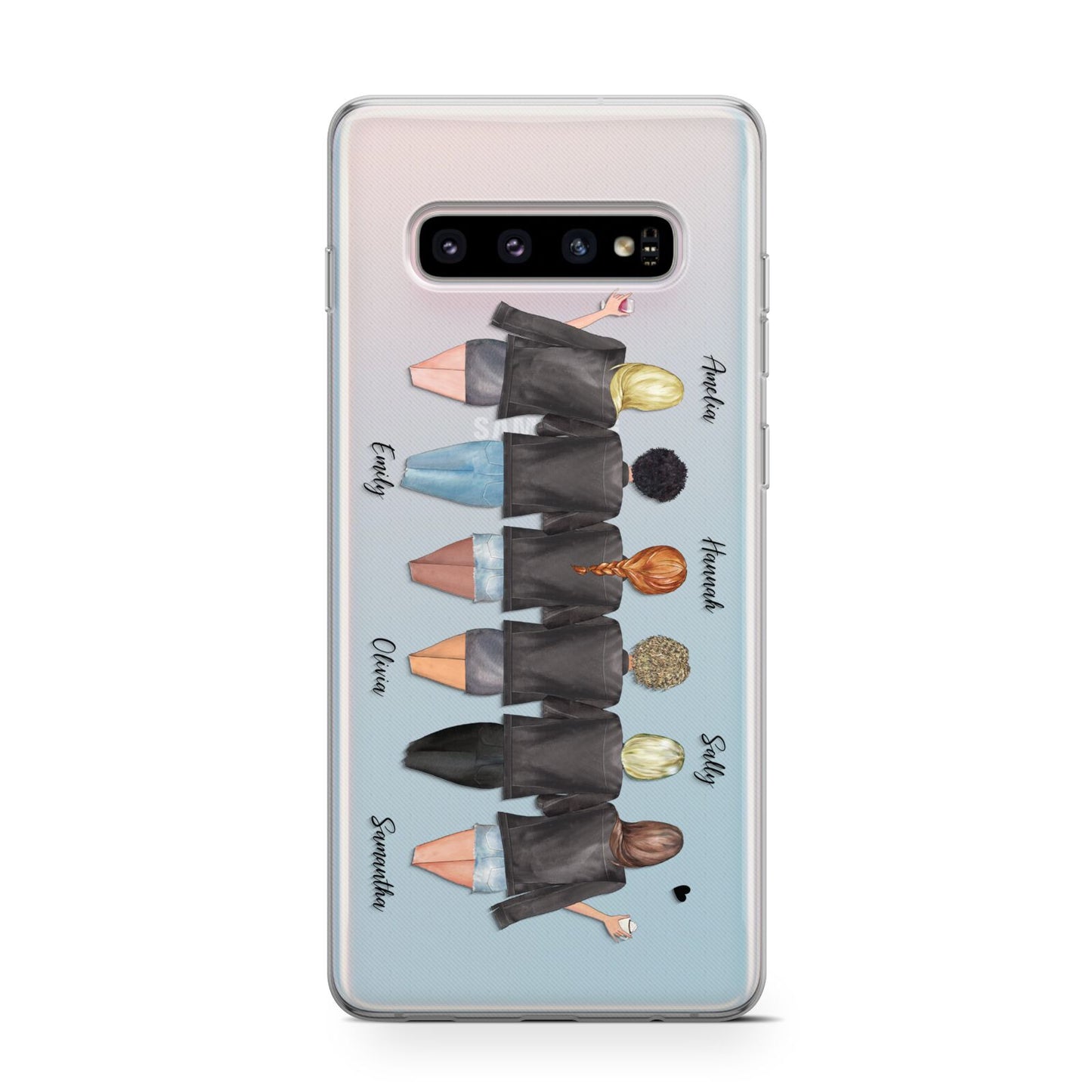 6 Best Friends with Names Samsung Galaxy S10 Case