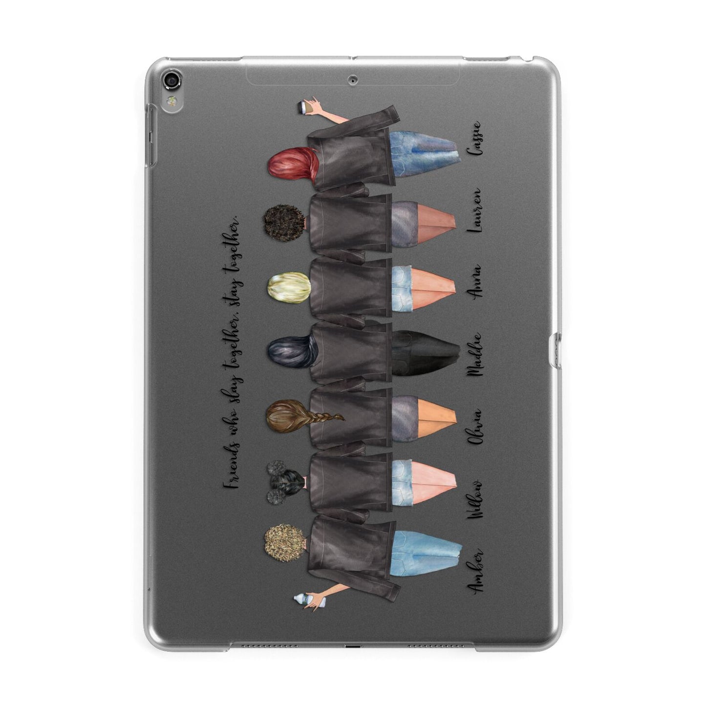 7 Best Friends with Names Apple iPad Grey Case