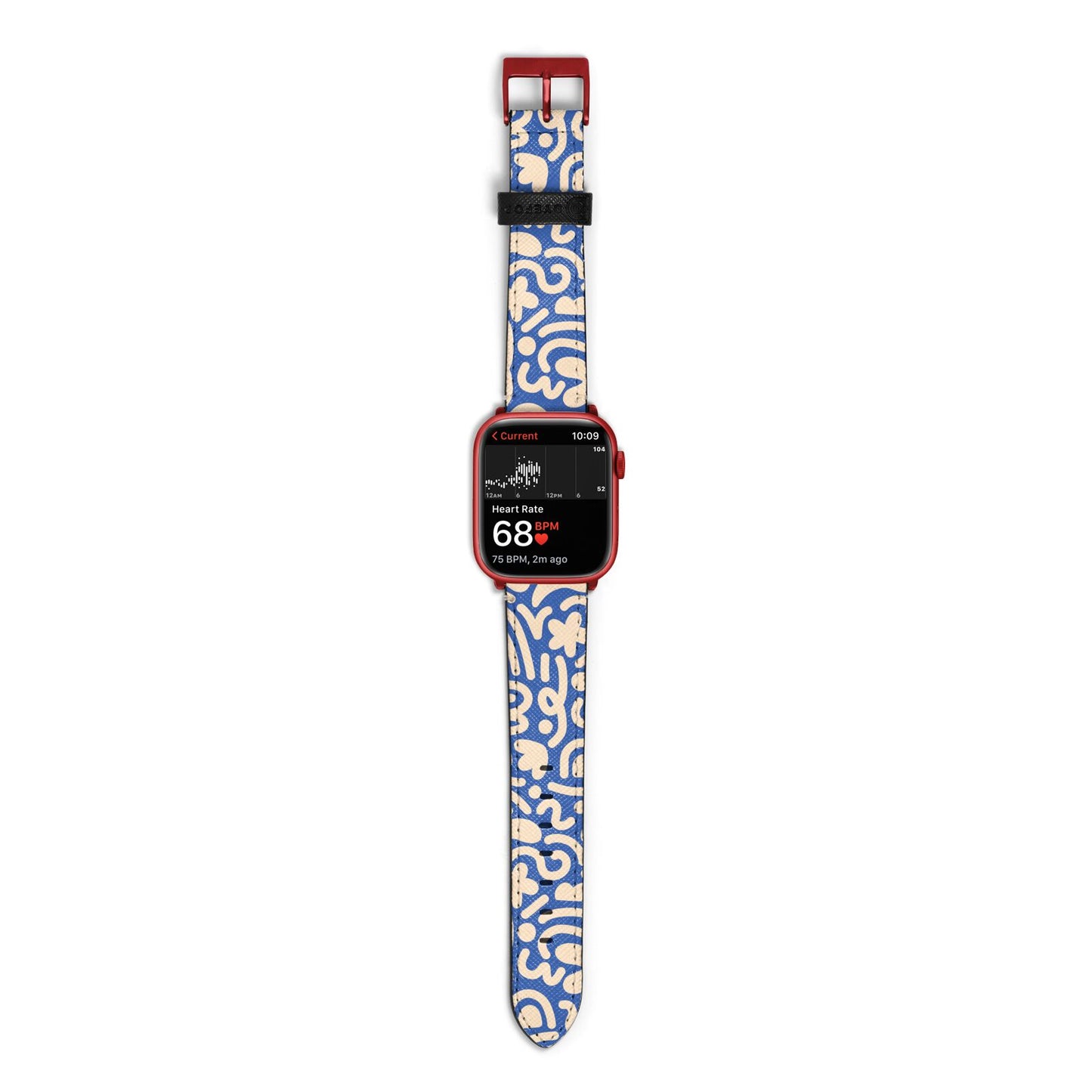 Abstract Apple Watch Strap Size 38mm with Red Hardware