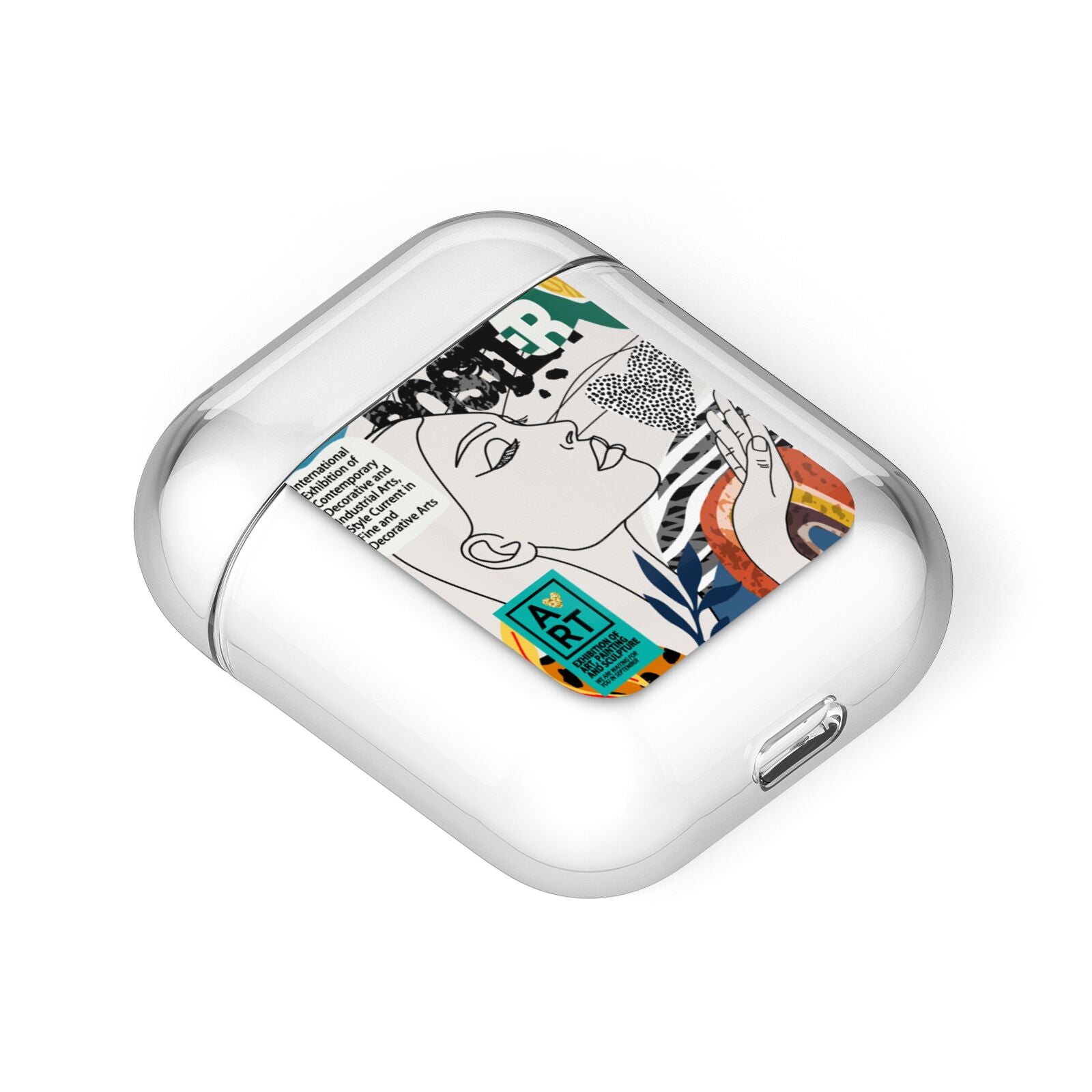 Abstract Art Poster AirPods Case Laid Flat