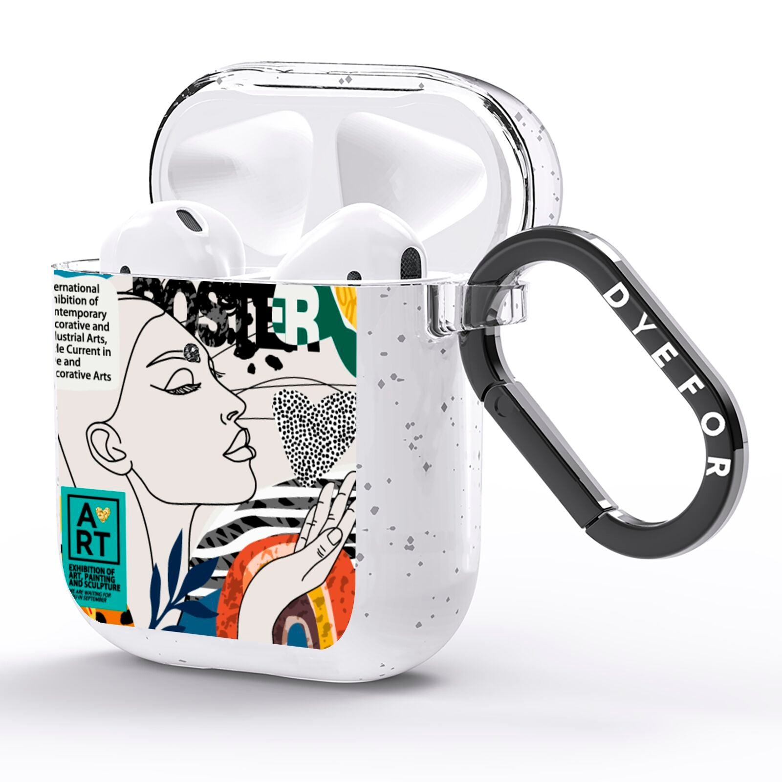 Abstract Art Poster AirPods Glitter Case Side Image