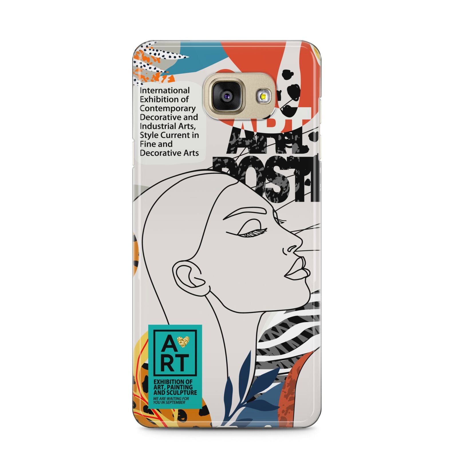 Abstract Art Poster Samsung Galaxy A5 2016 Case on gold phone