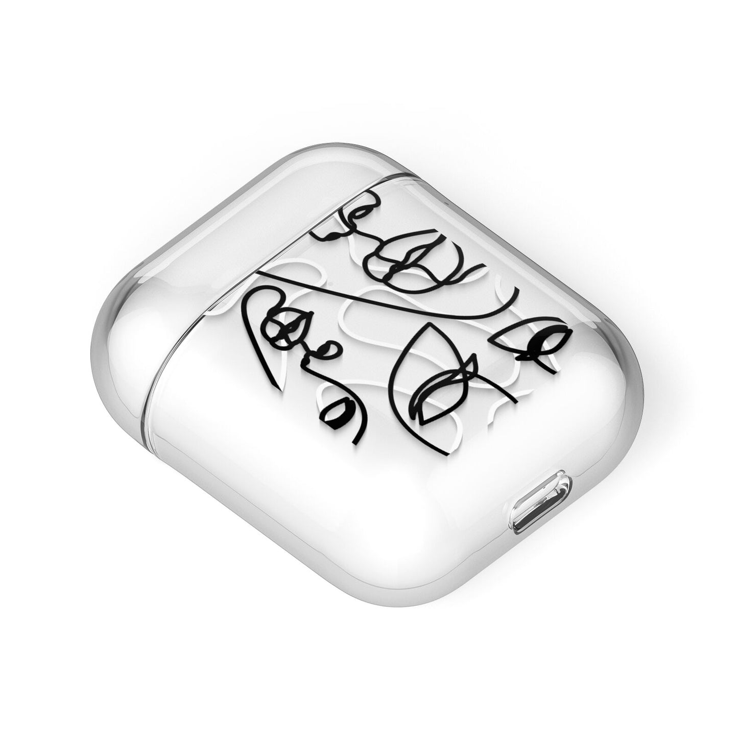 Abstract Face AirPods Case Laid Flat