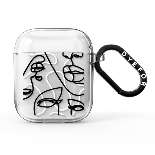 Abstract Face AirPods Clear Case