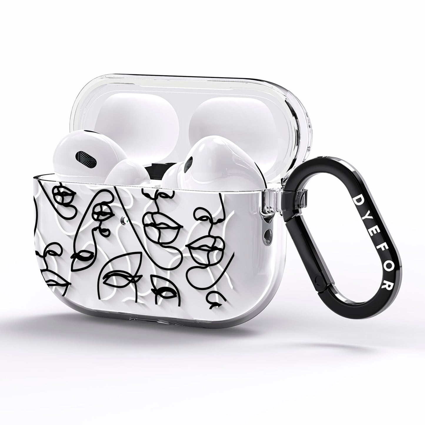 Abstract Face AirPods Pro Clear Case Side Image