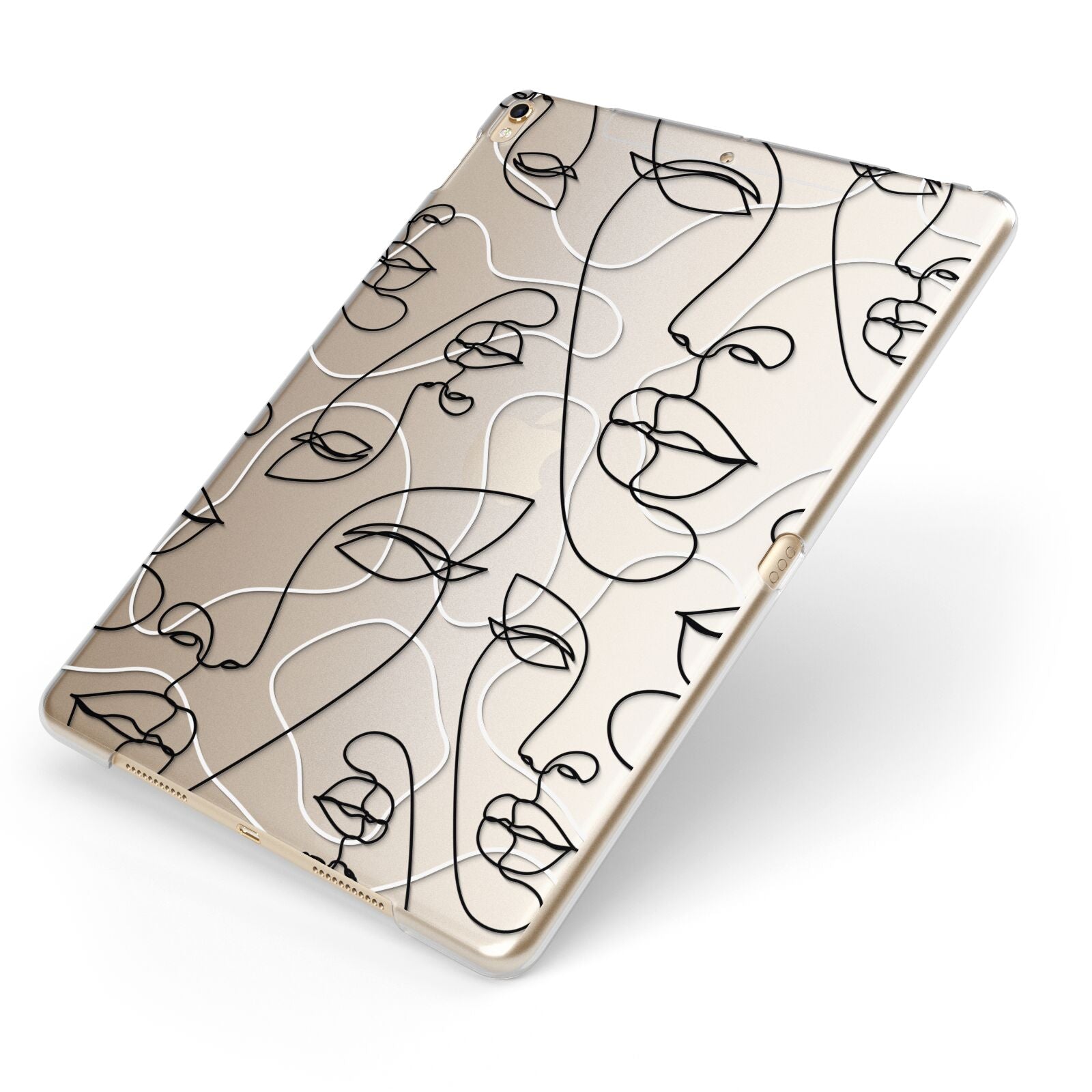 Abstract Face Apple iPad Case on Gold iPad Side View