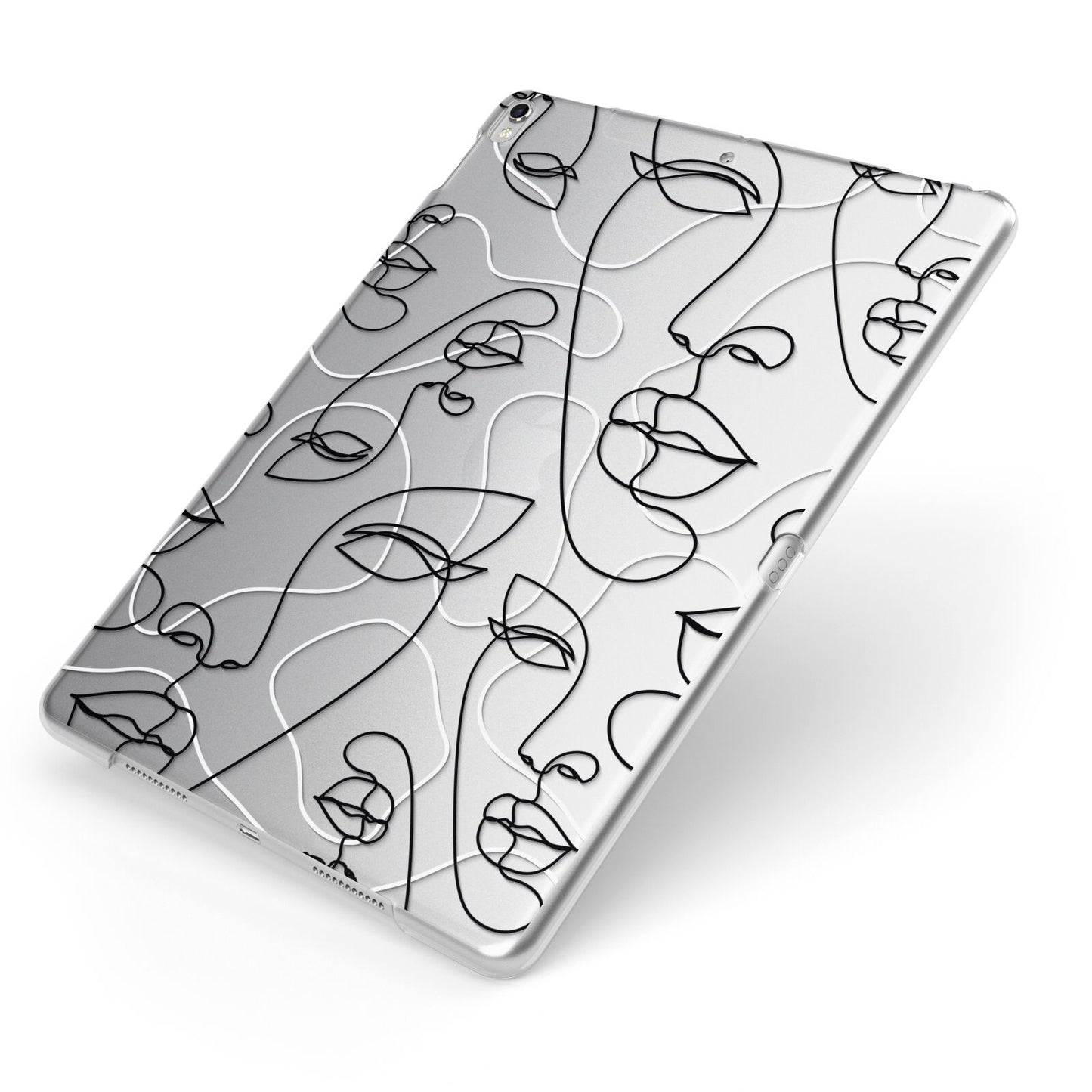 Abstract Face Apple iPad Case on Silver iPad Side View