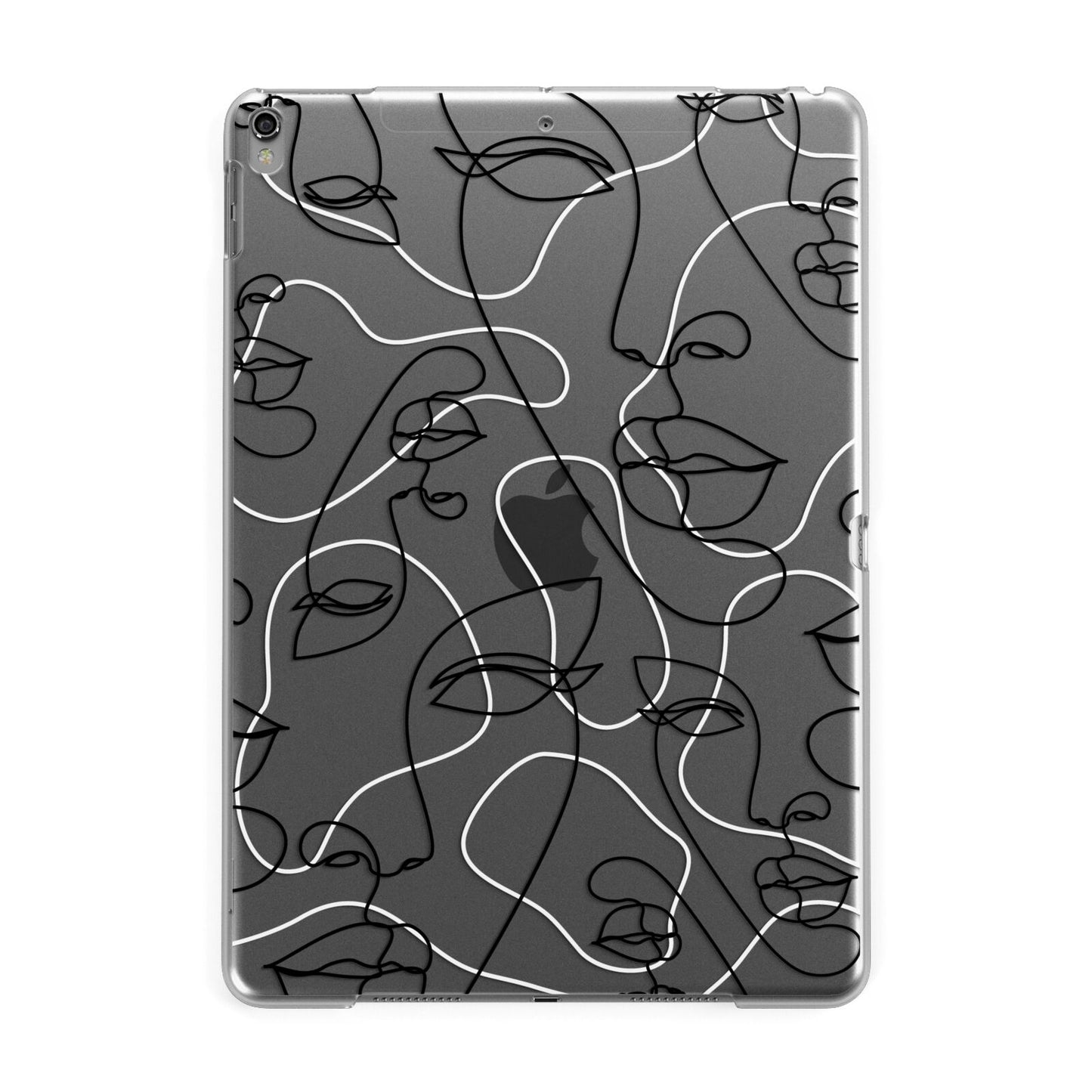 Abstract Face Apple iPad Grey Case