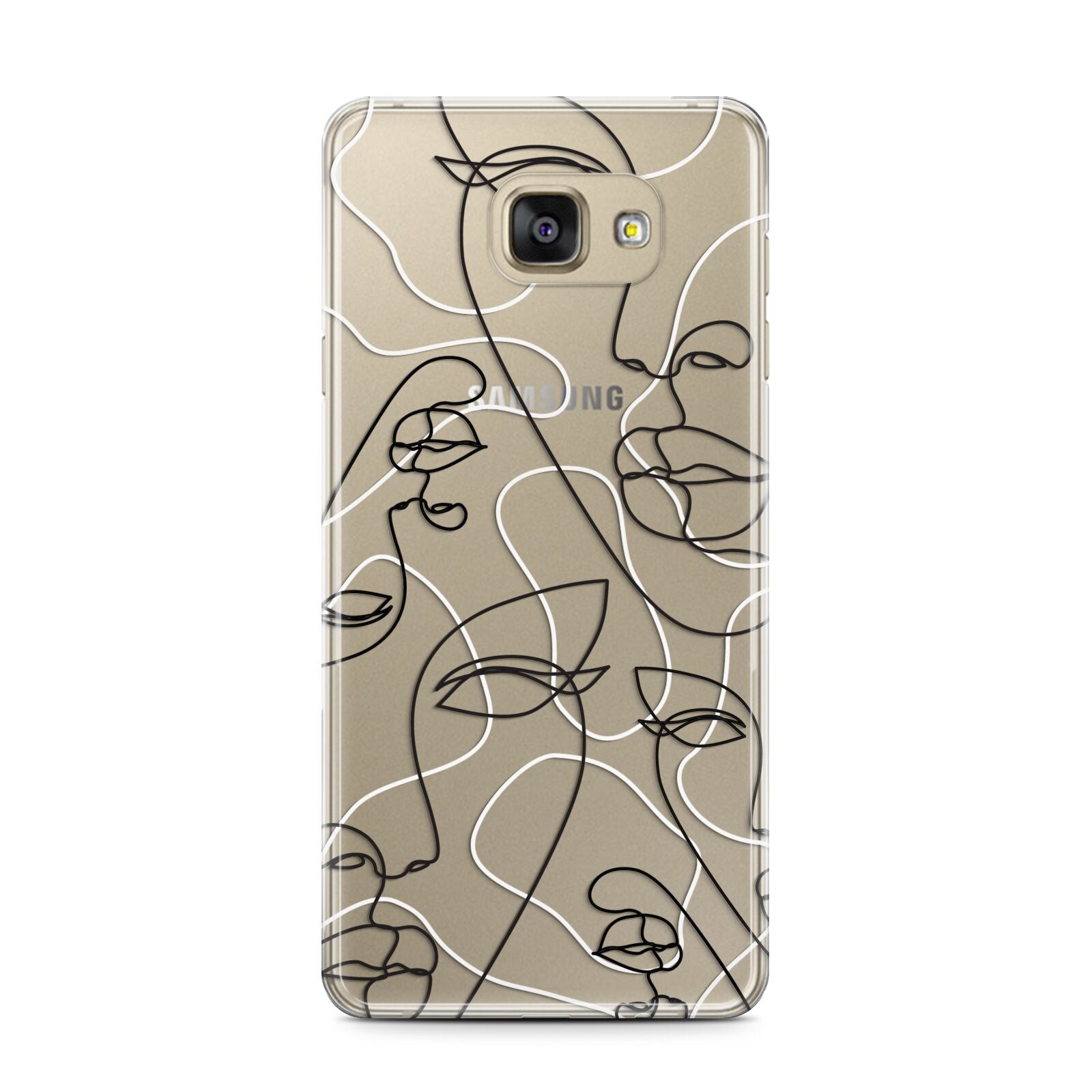 Abstract Face Samsung Galaxy A7 2016 Case on gold phone