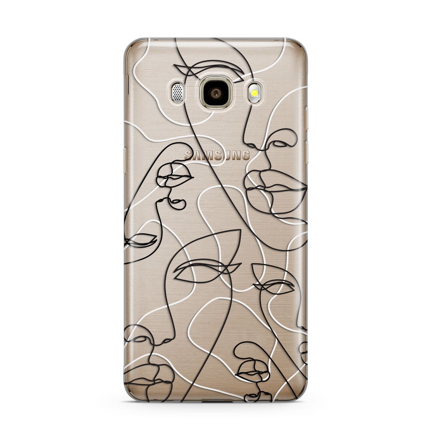 Abstract Face Samsung Galaxy J7 2016 Case on gold phone