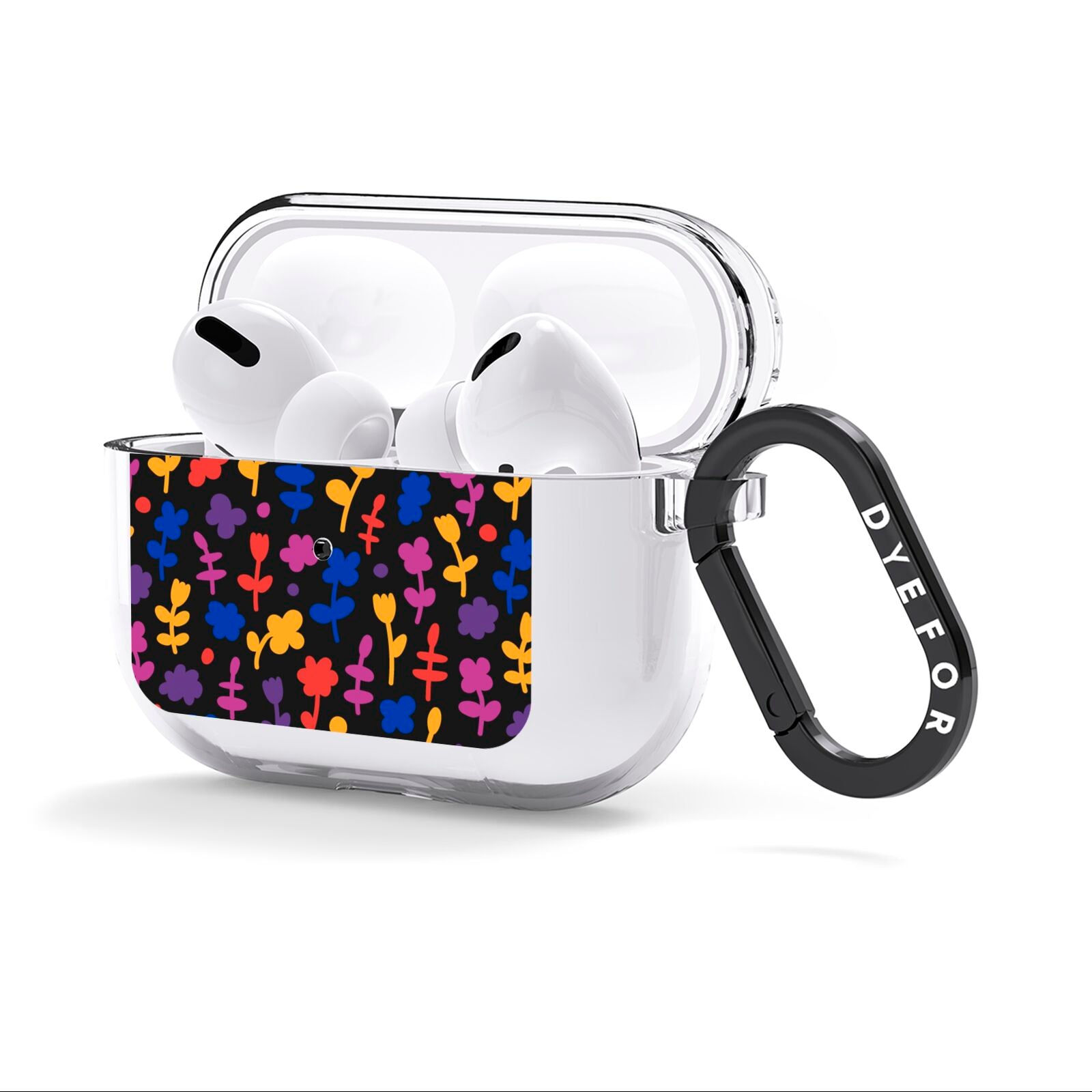 Abstract Floral AirPods Clear Case 3rd Gen Side Image