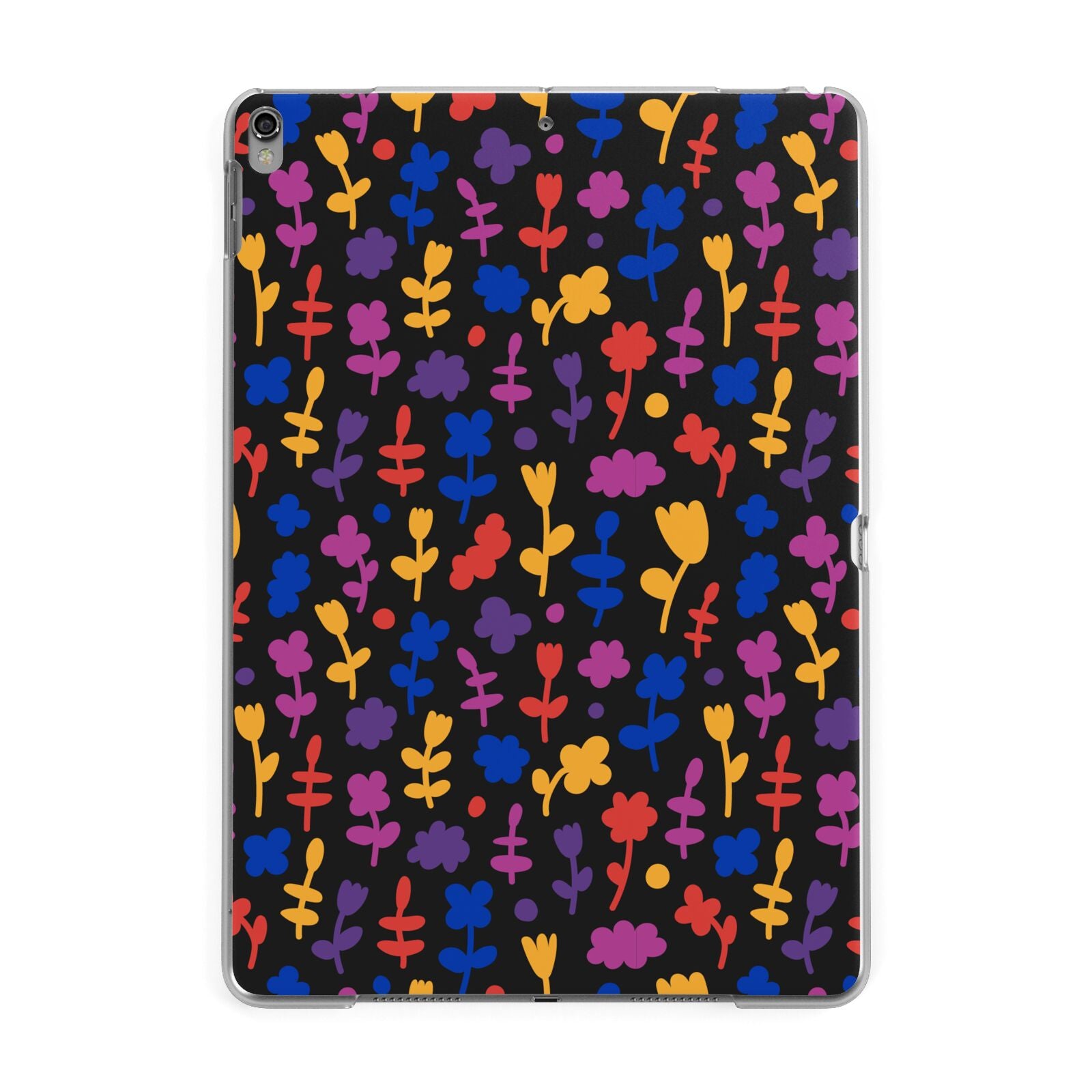 Abstract Floral Apple iPad Grey Case