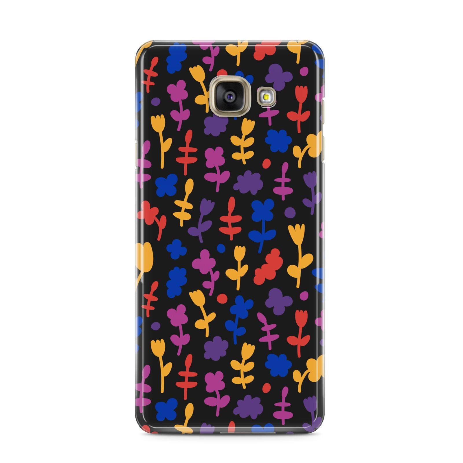 Abstract Floral Samsung Galaxy A3 2016 Case on gold phone