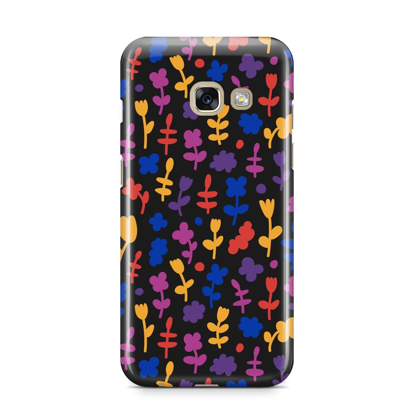 Abstract Floral Samsung Galaxy A3 2017 Case on gold phone