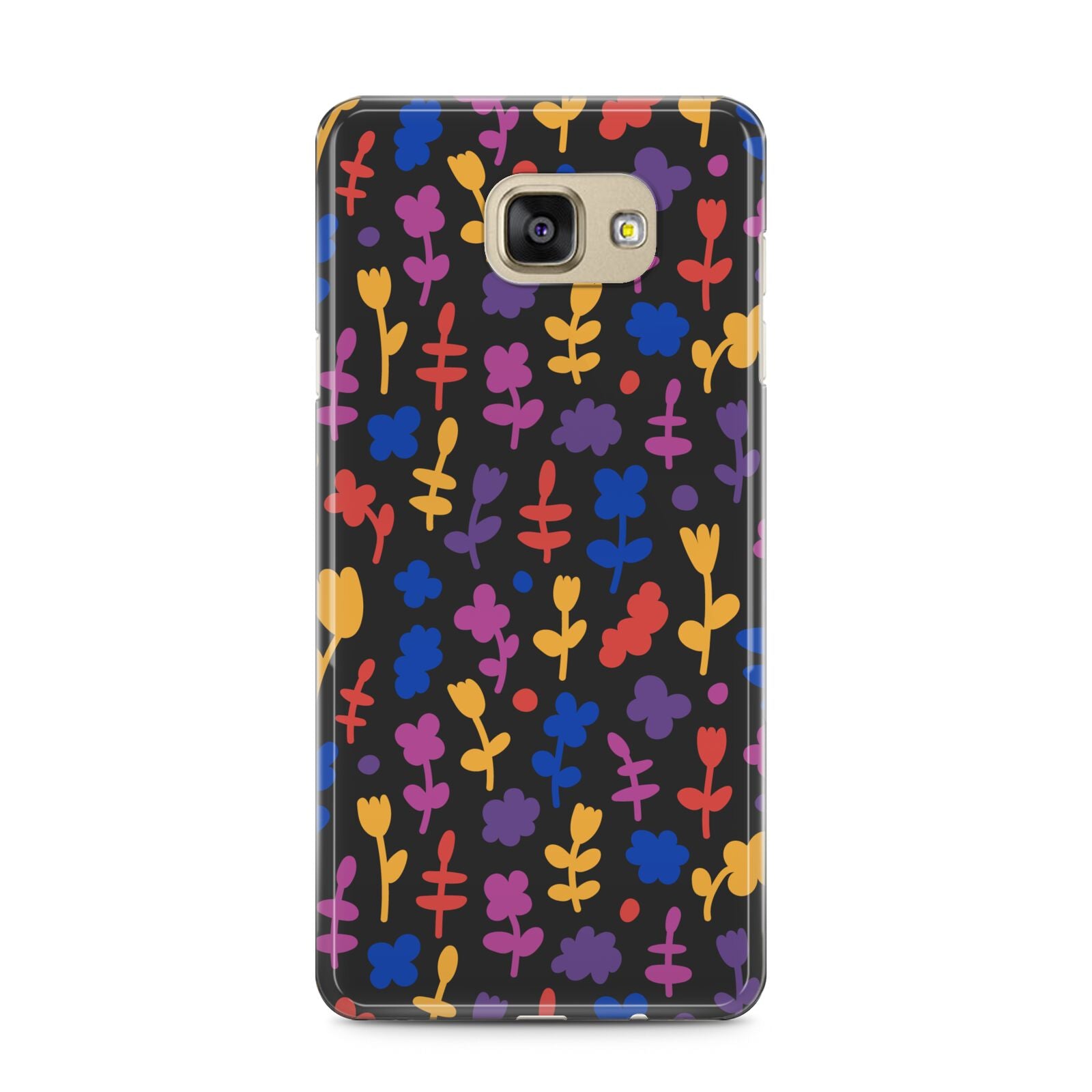 Abstract Floral Samsung Galaxy A5 2016 Case on gold phone