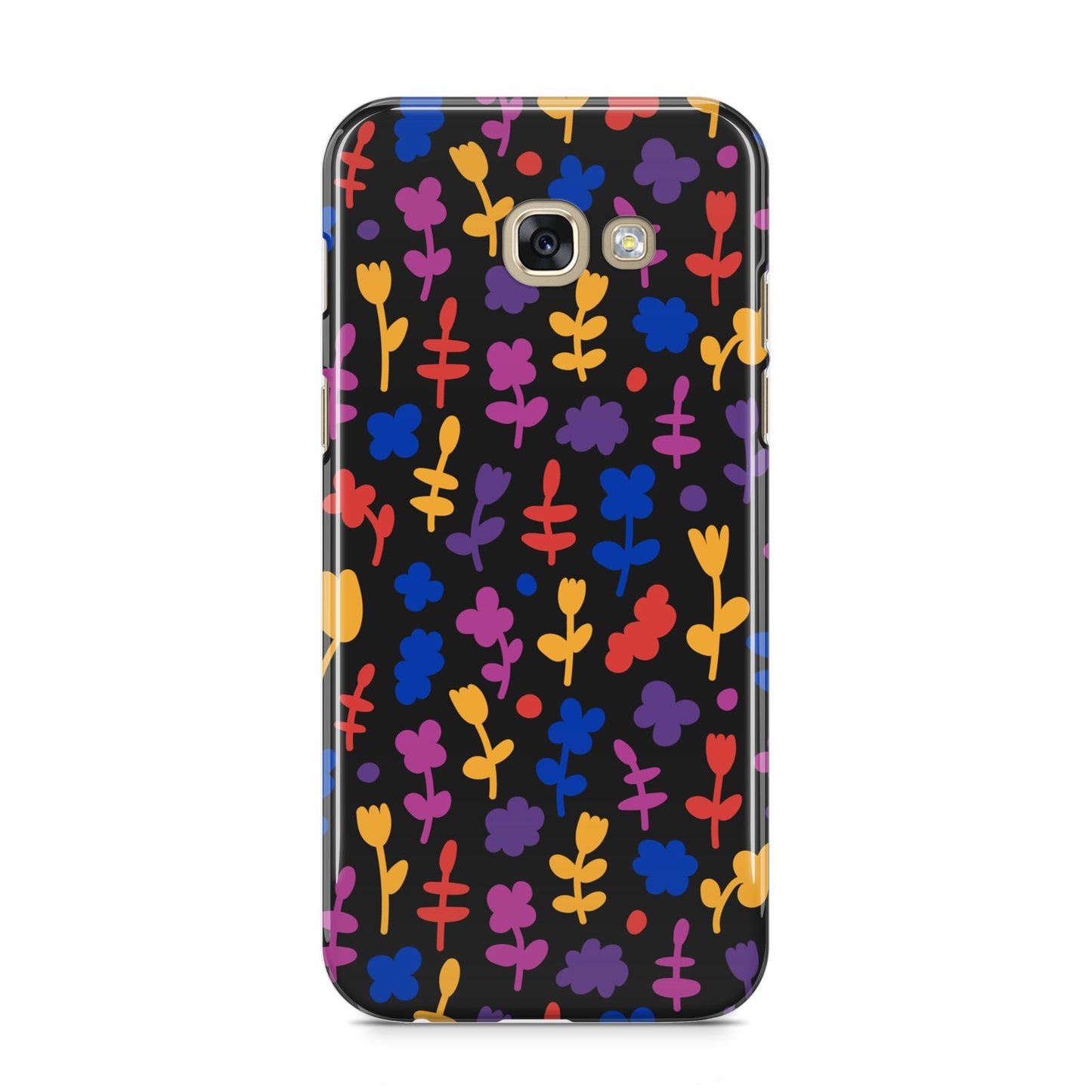 Abstract Floral Samsung Galaxy A5 2017 Case on gold phone