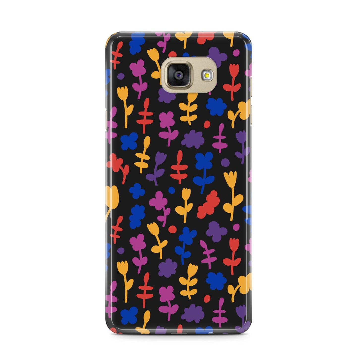 Abstract Floral Samsung Galaxy A7 2016 Case on gold phone