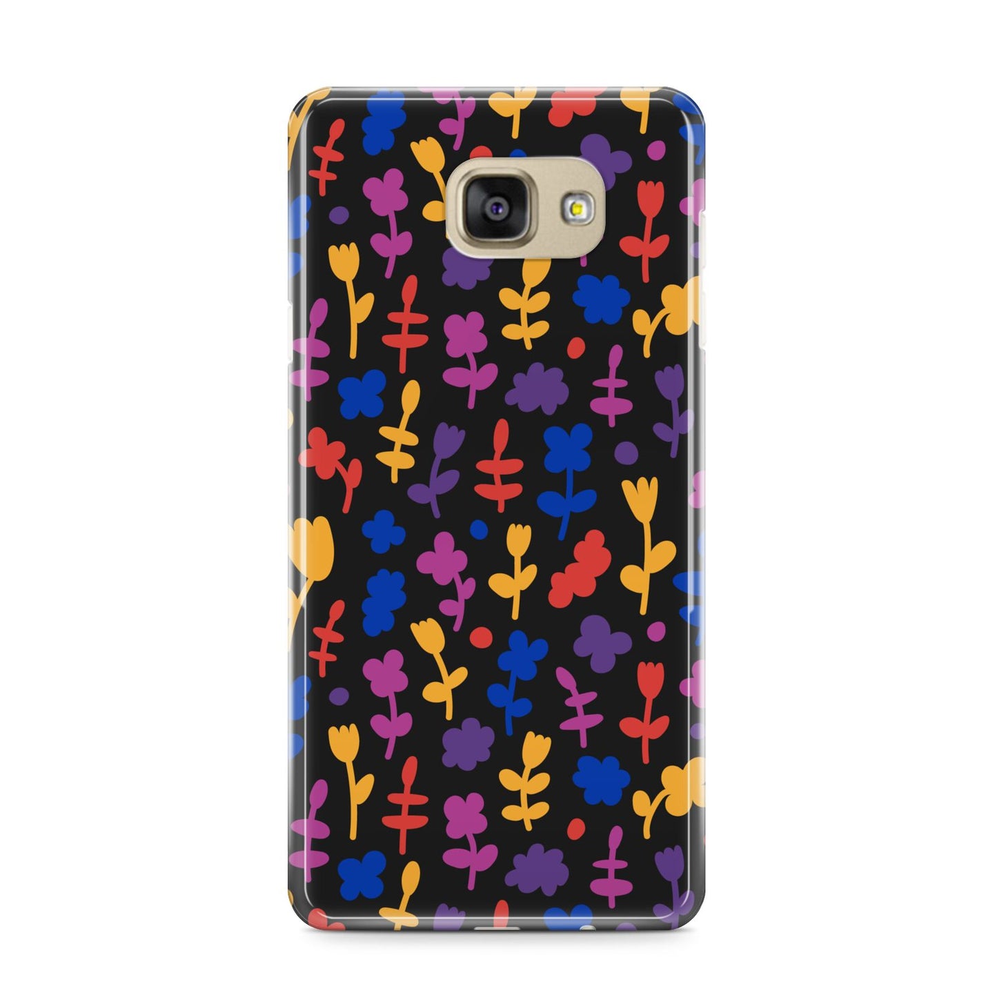 Abstract Floral Samsung Galaxy A9 2016 Case on gold phone