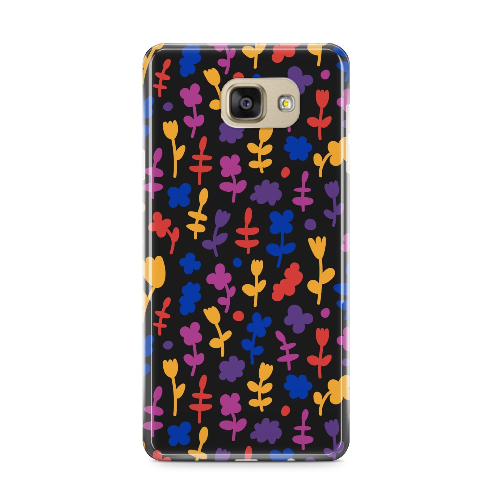 Abstract Floral Samsung Galaxy A9 2016 Case on gold phone