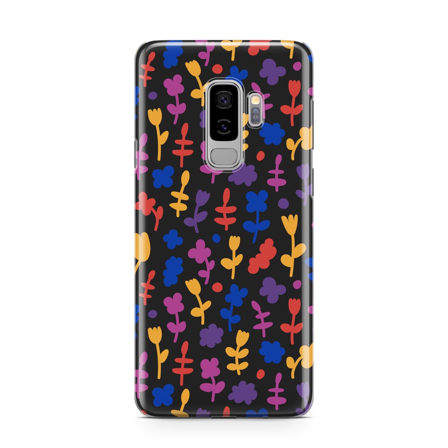 Abstract Floral Samsung Galaxy S9 Plus Case on Silver phone