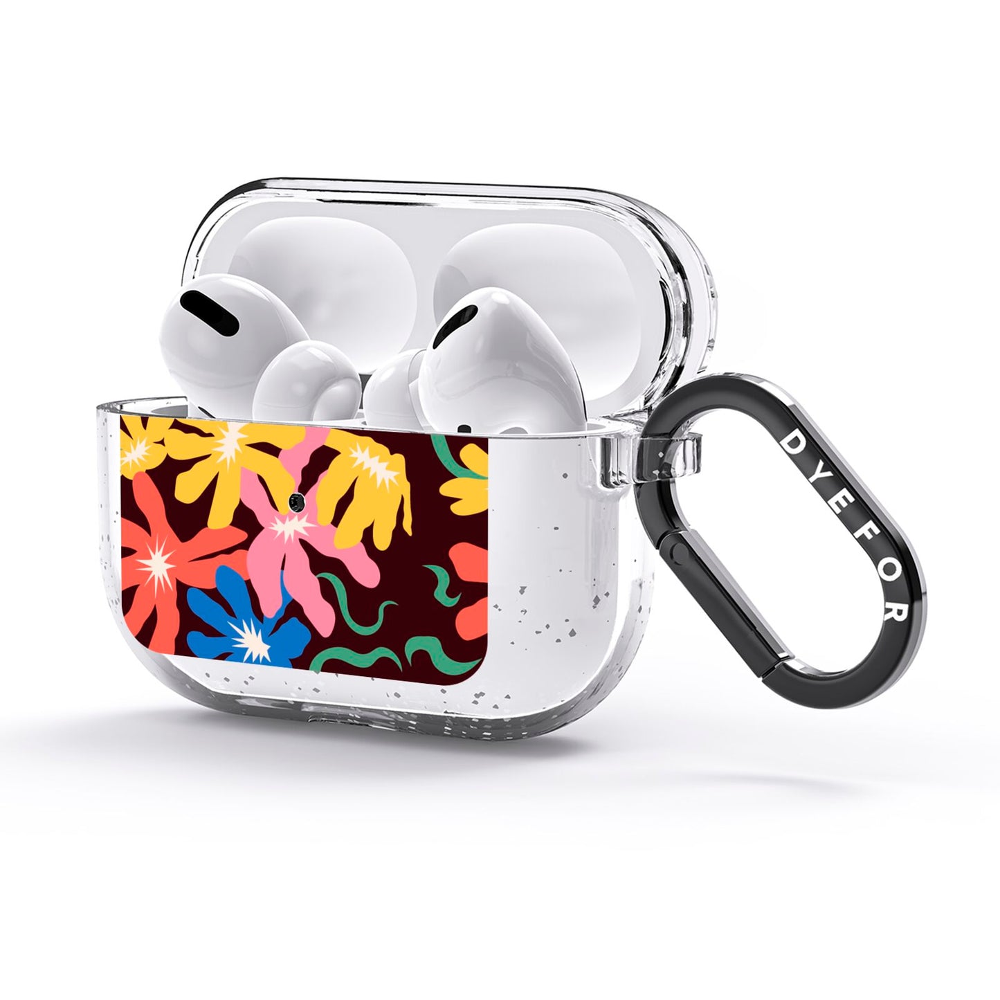 Abstract Flowers AirPods Glitter Case 3rd Gen Side Image