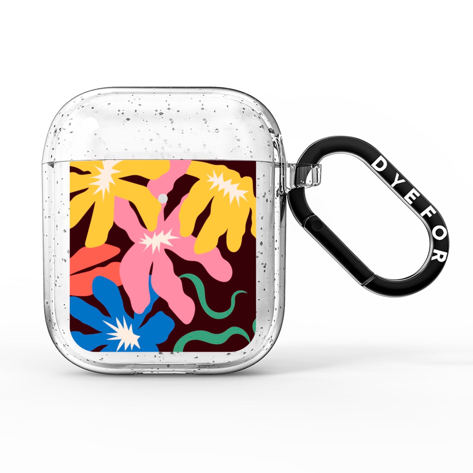 Abstract Flowers AirPods Glitter Case