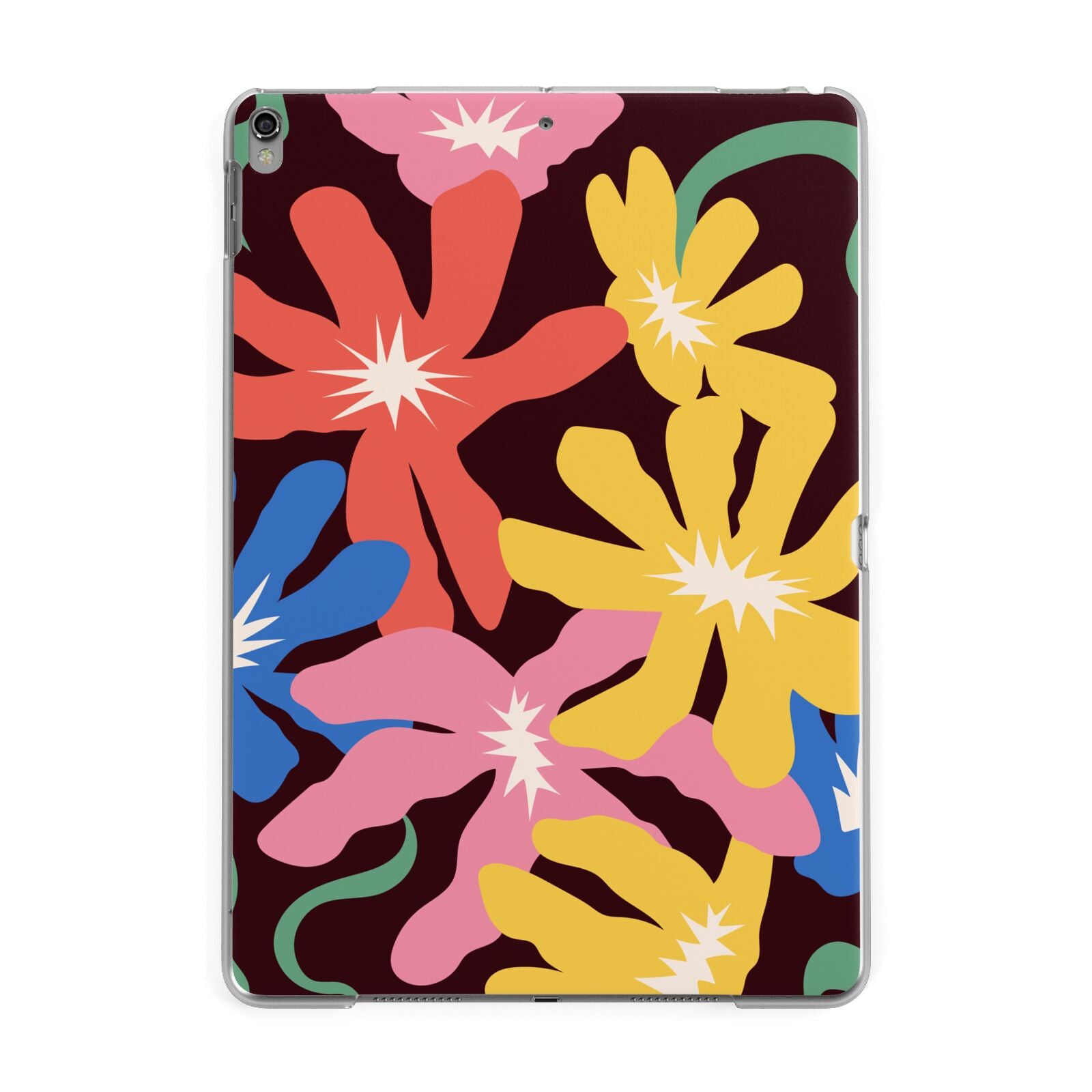 Abstract Flowers Apple iPad Grey Case