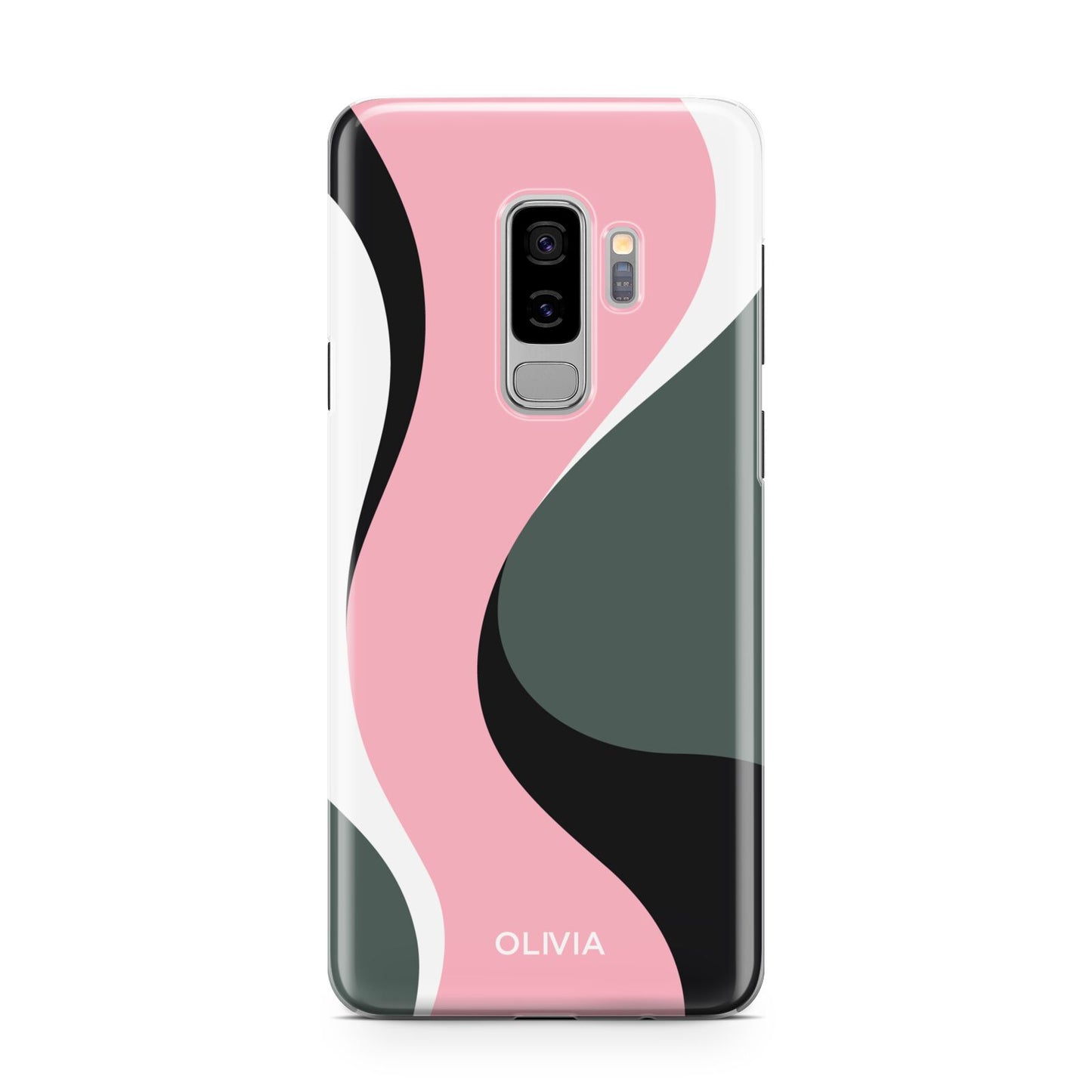 Abstract Name Samsung Galaxy S9 Plus Case on Silver phone